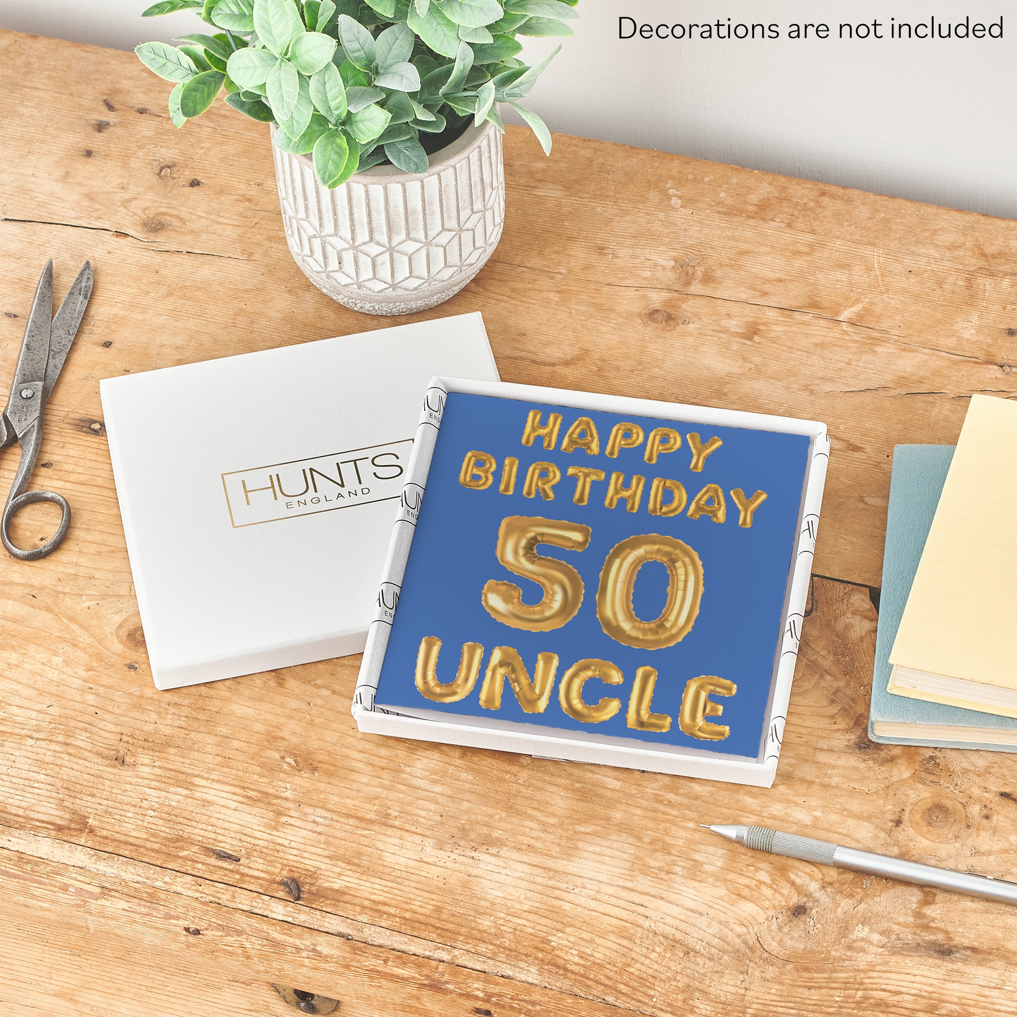 Boxed 50th Uncle Birthday Card Balloon - Default Title (B0D5RMRWHF)