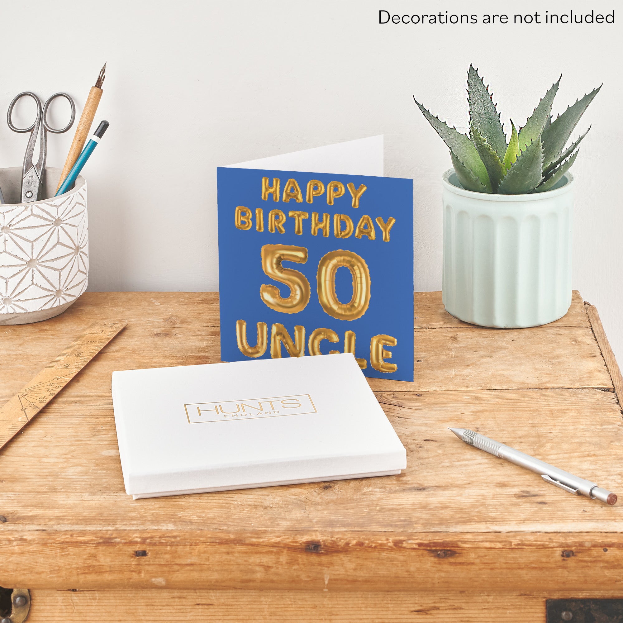 Boxed 50th Uncle Birthday Card Balloon - Default Title (B0D5RMRWHF)