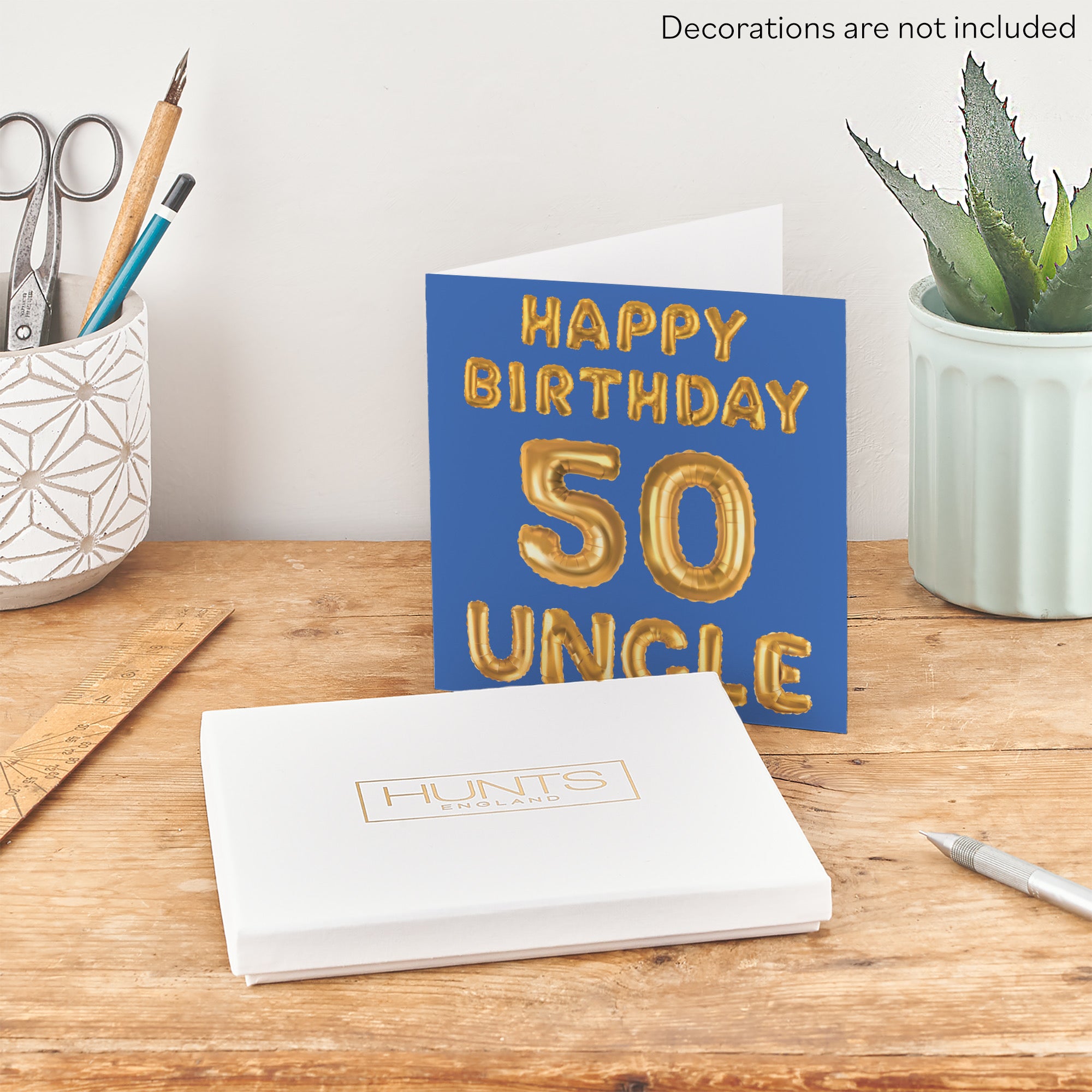 Boxed 50th Uncle Birthday Card Balloon - Default Title (B0D5RMRWHF)