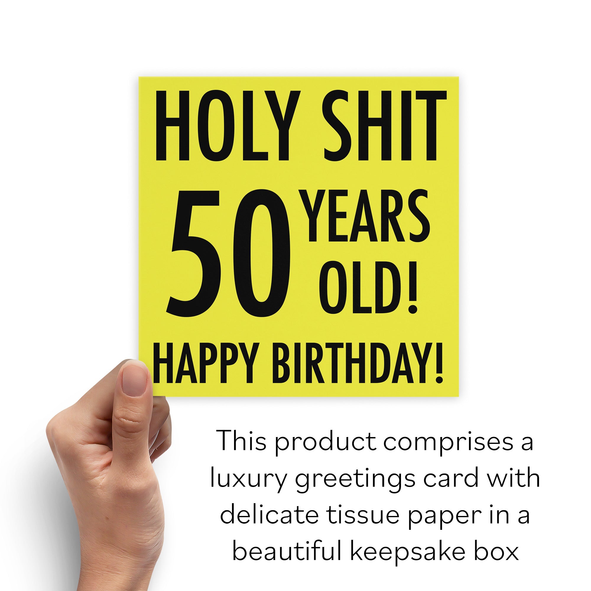 Boxed 50th Birthday Card Holy Shit - Default Title (B0D5RMT1CC)