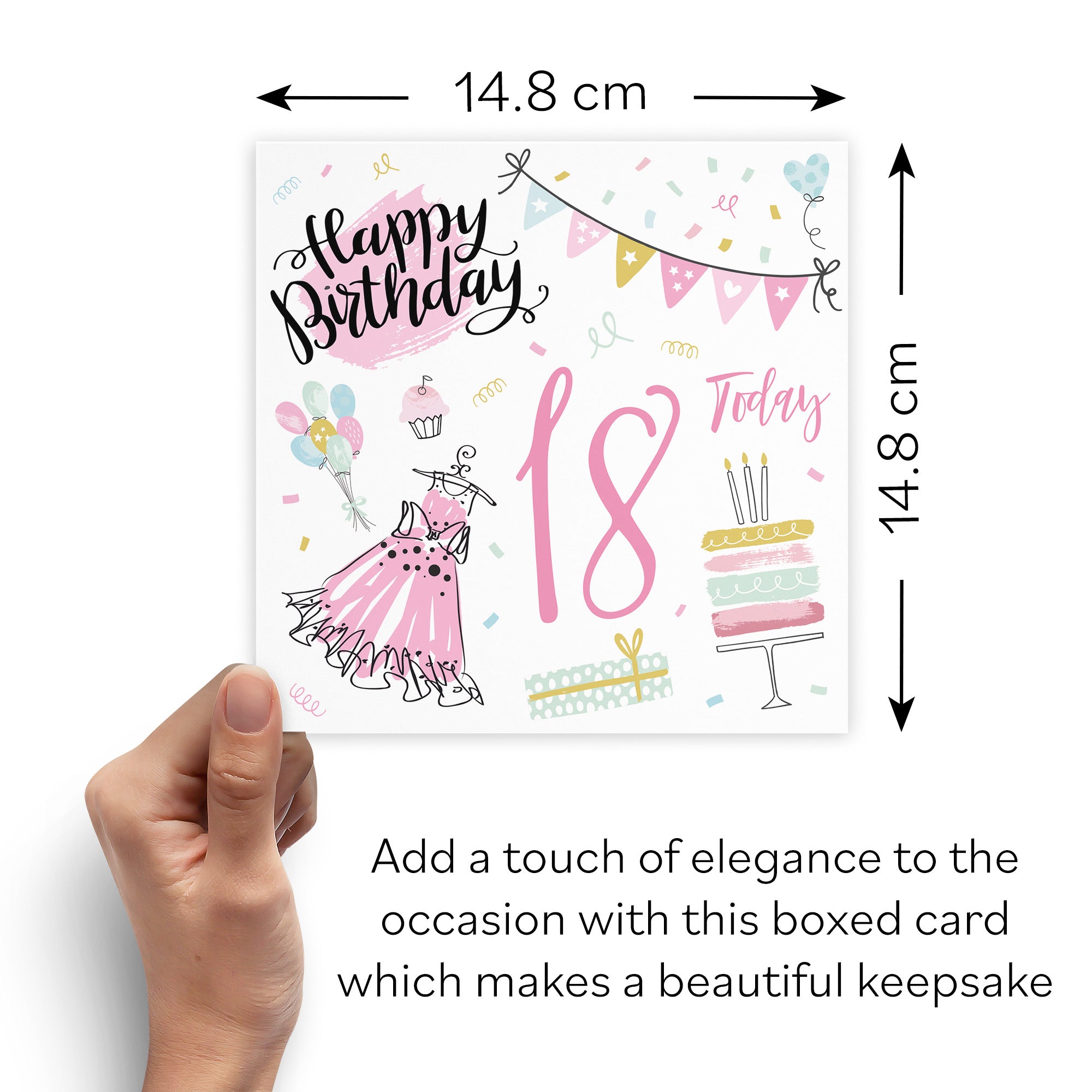 Boxed 18th Girl Birthday Card Party - Default Title (B0D5RMTZ4K)