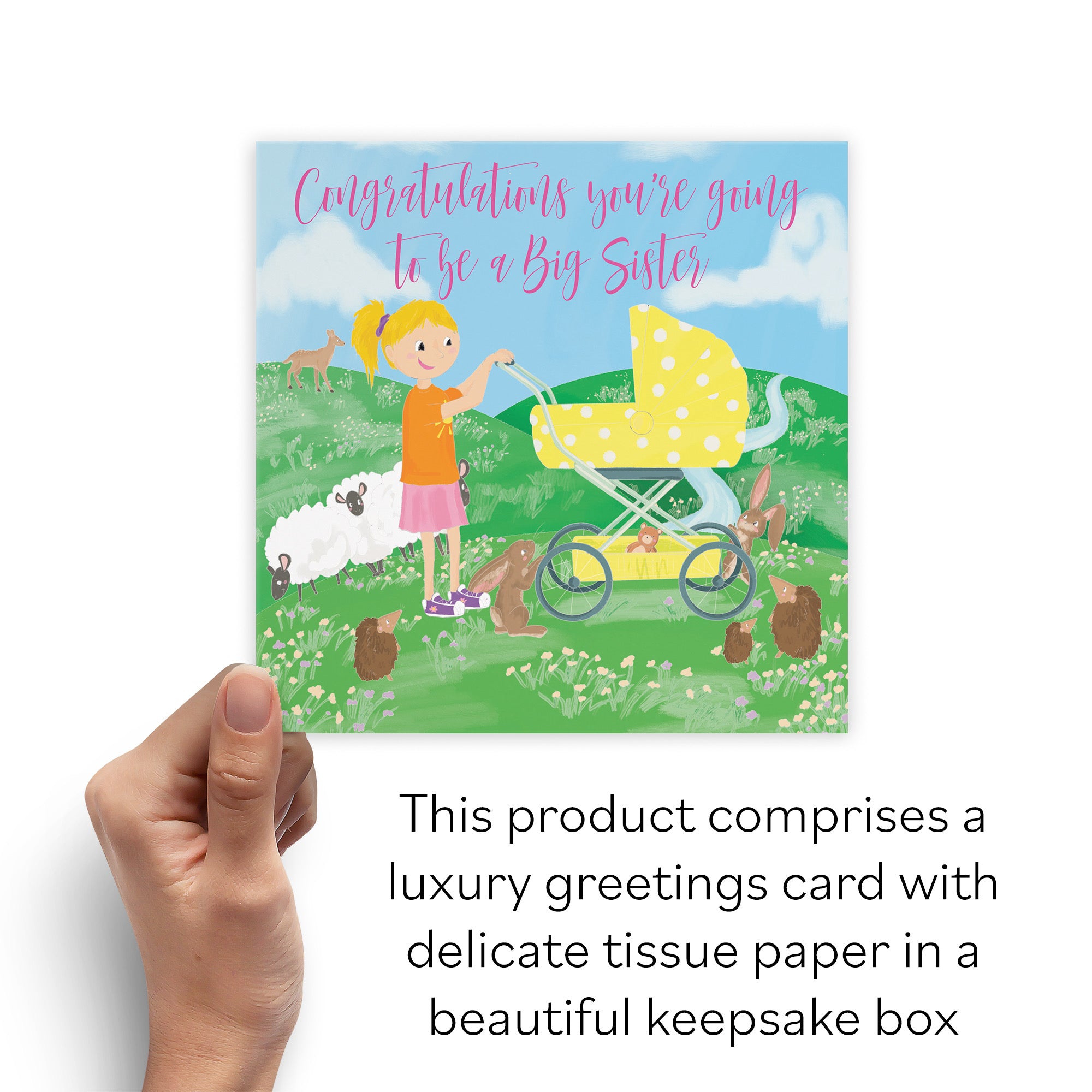 Boxed New Baby Pregnancy Announcement Big Sister Card For Daughter Countryside - Default Title (B0D5RMV3W5)