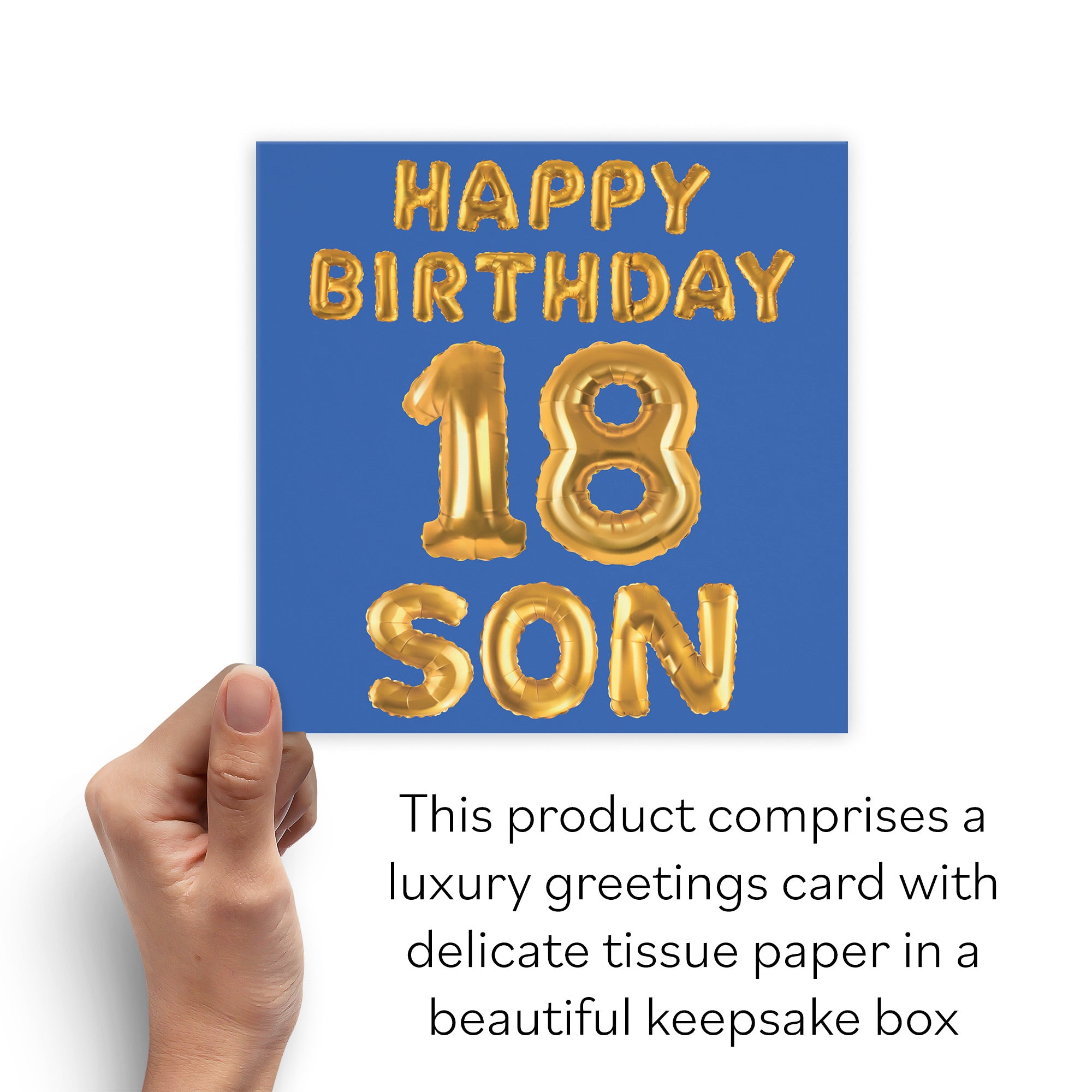 Boxed 18th Son Birthday Card Balloon - Default Title (B0D5RMXKQ2)