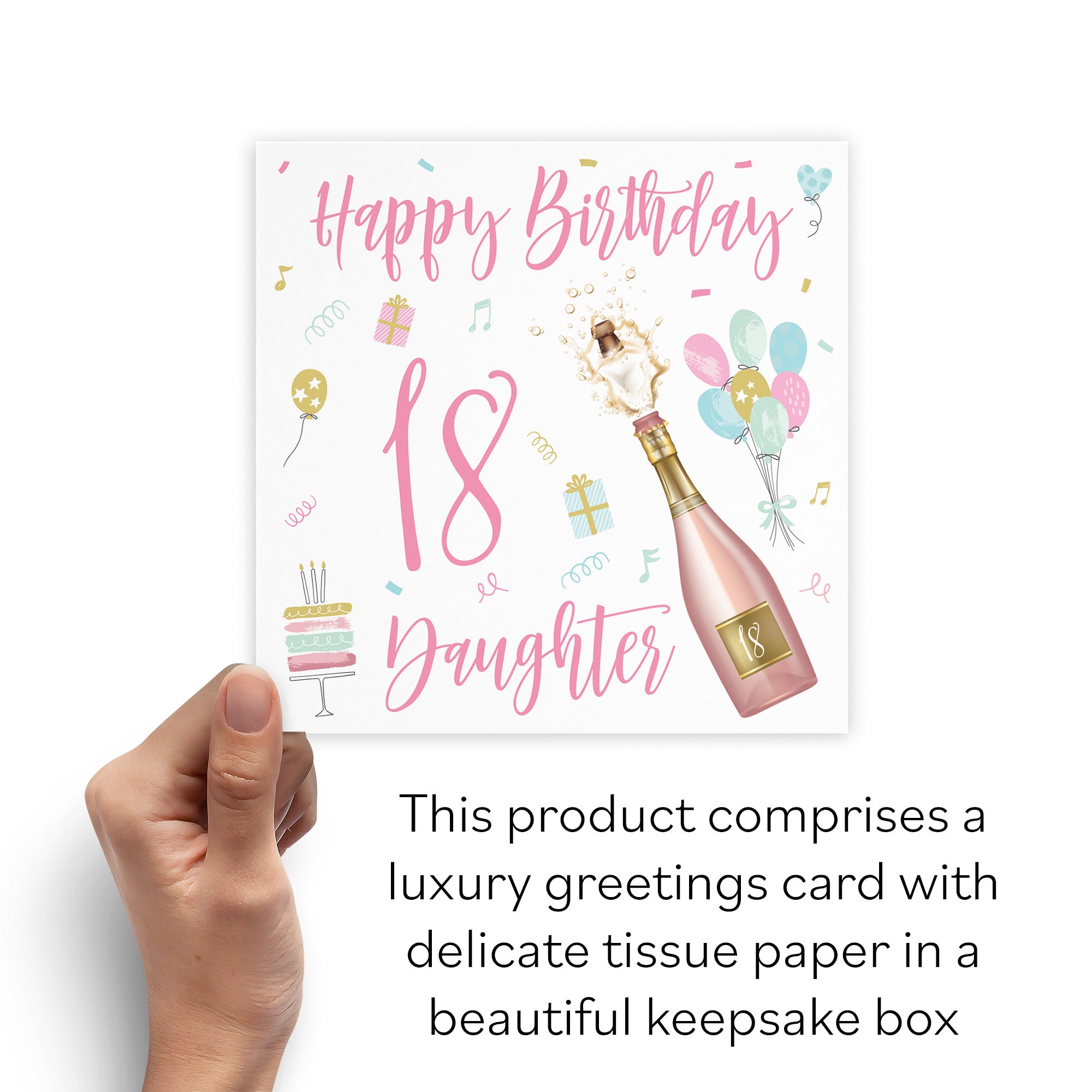 Boxed 18th Daughter Birthday Card Champagne - Default Title (B0D5RMYL7S)