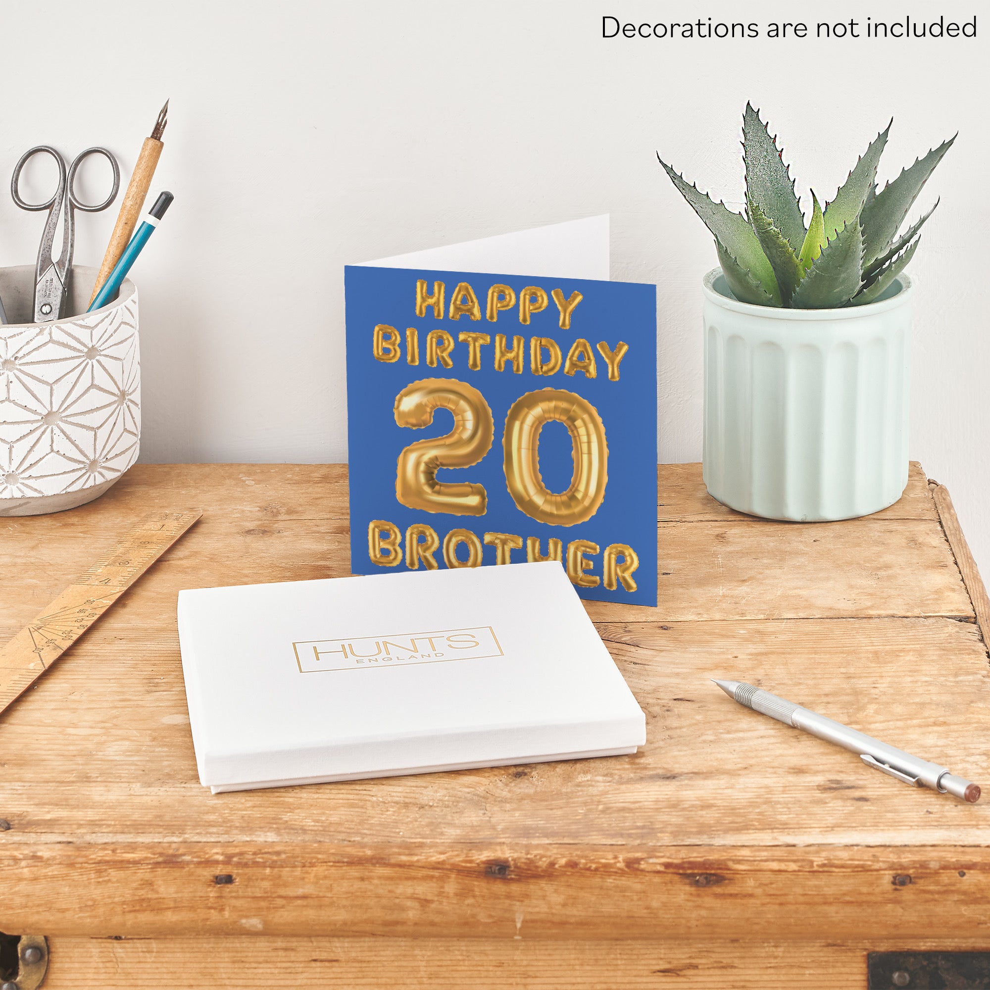 Boxed 20th Brother Birthday Card Balloon - Default Title (B0D5RMZHV9)