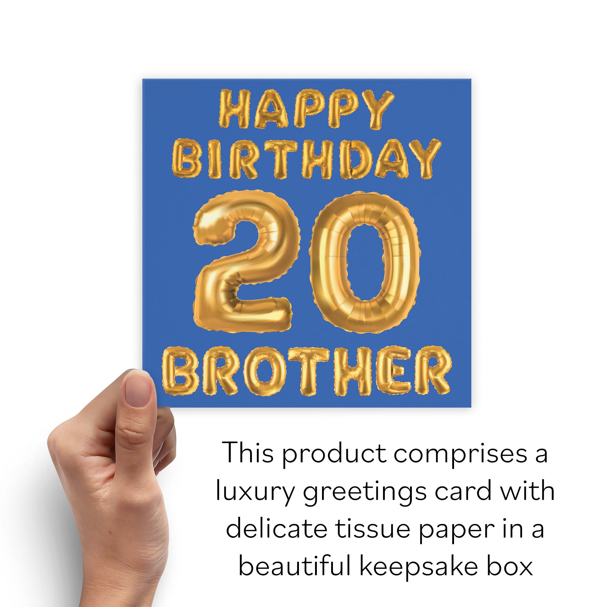 Boxed 20th Brother Birthday Card Balloon - Default Title (B0D5RMZHV9)