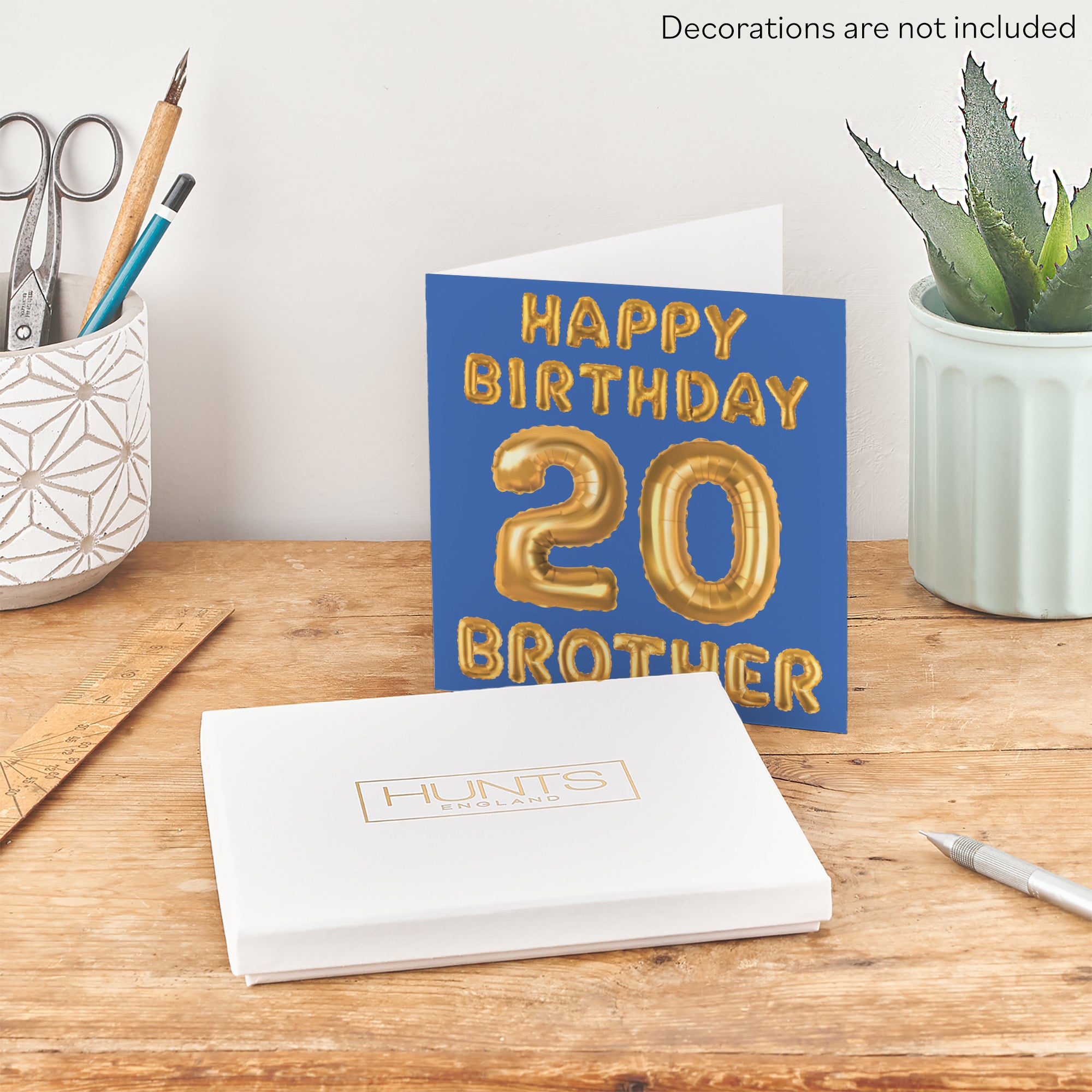 Boxed 20th Brother Birthday Card Balloon - Default Title (B0D5RMZHV9)