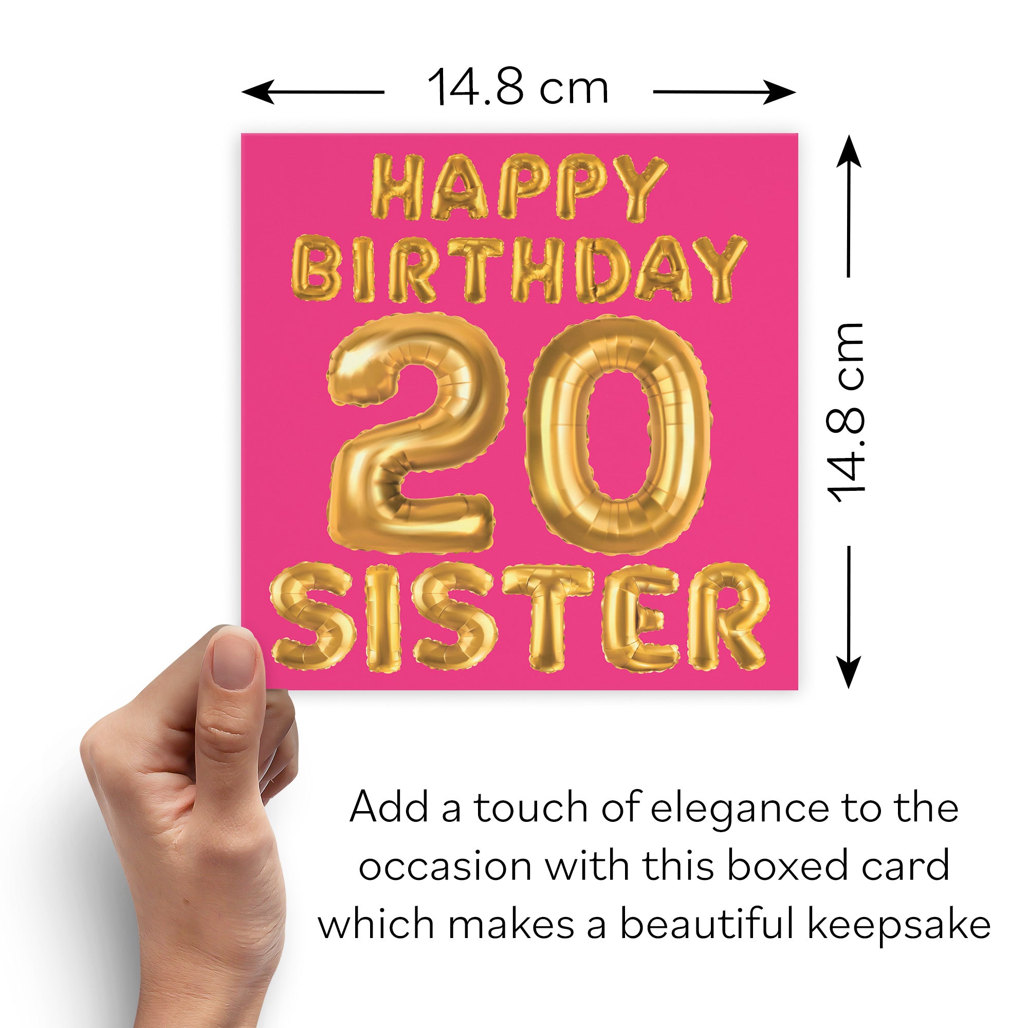 Boxed 20th Sister Birthday Card Balloon - Default Title (B0D5RMZZD8)