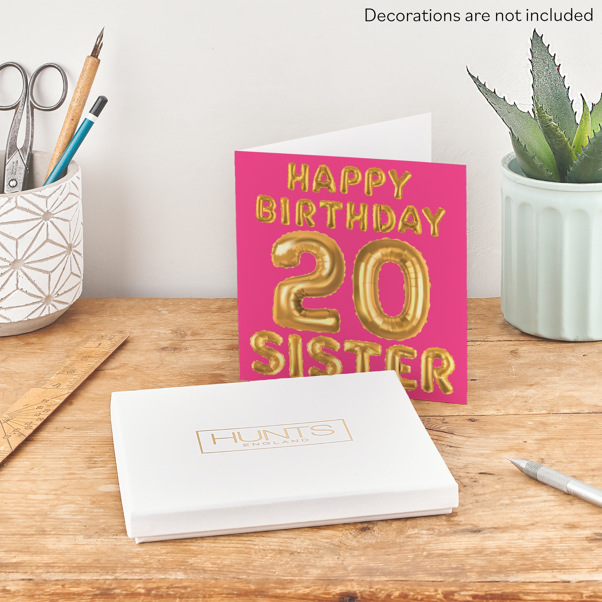 Boxed 20th Sister Birthday Card Balloon - Default Title (B0D5RMZZD8)