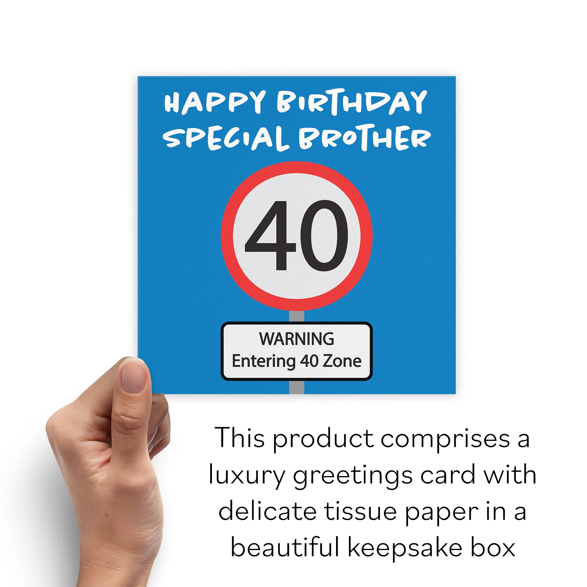 Boxed 40th Brother Birthday Card Road Sign - Default Title (B0D5RN14YJ)