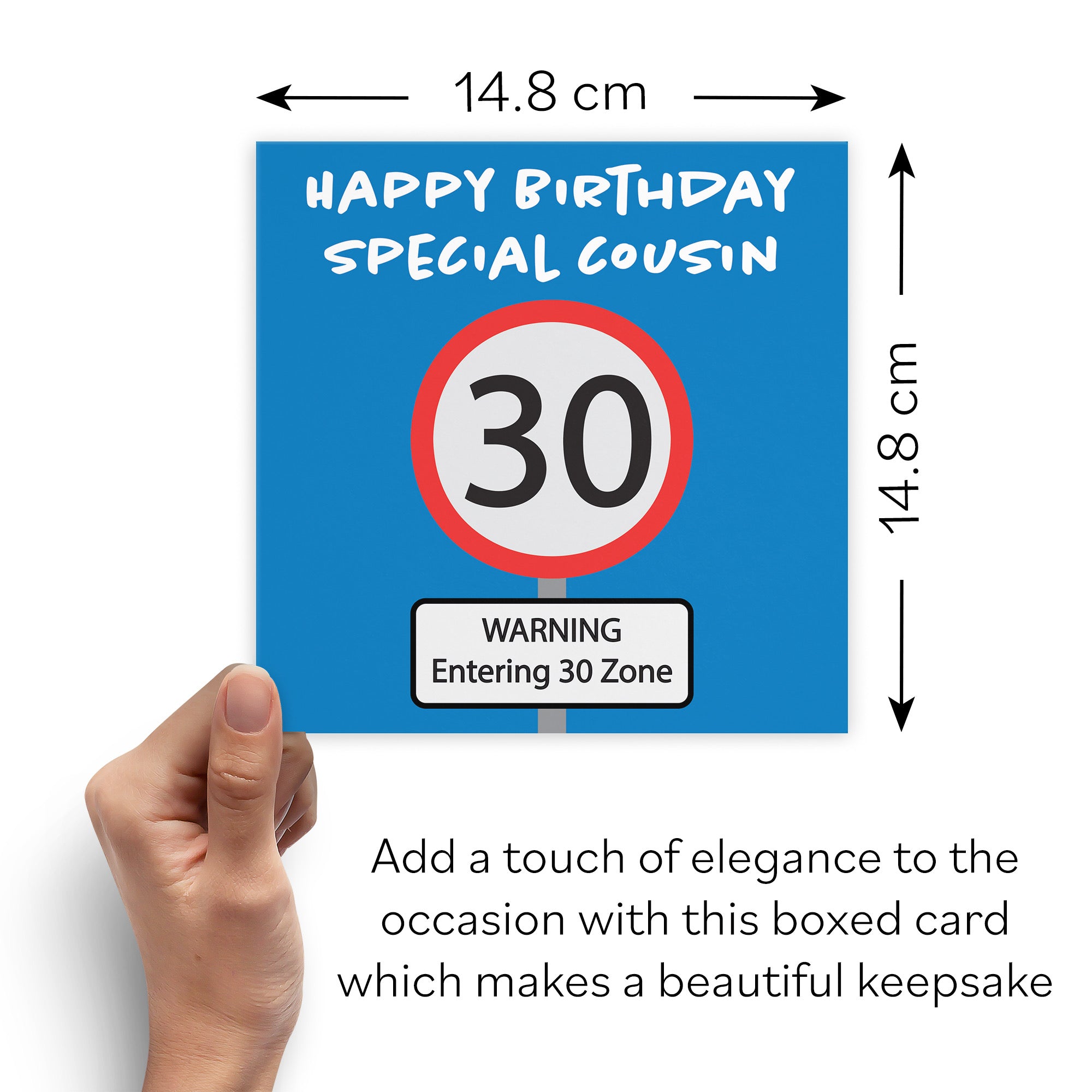 Boxed 30th Cousin Birthday Card Road Sign - Default Title (B0D5RN1KN9)