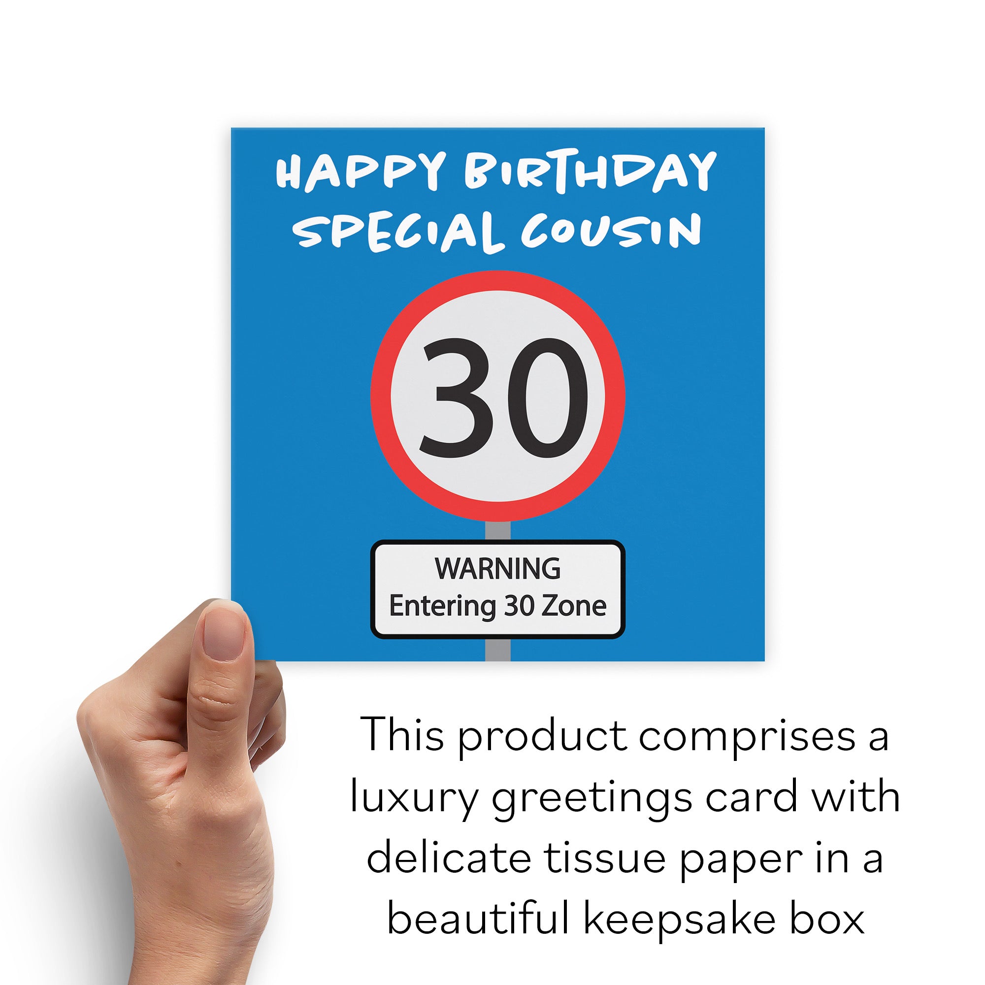 Boxed 30th Cousin Birthday Card Road Sign - Default Title (B0D5RN1KN9)