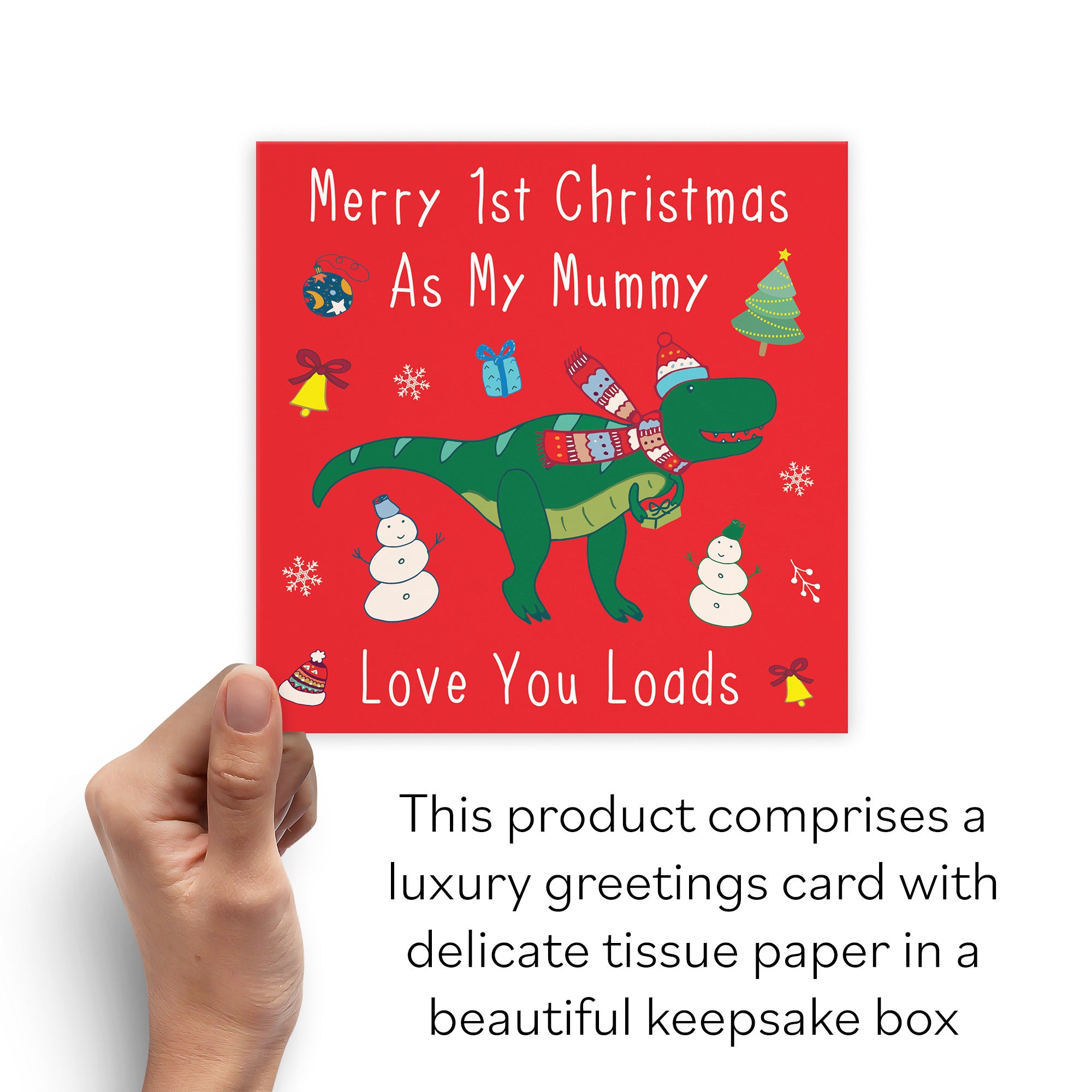 Boxed Mummy's 1st Christmas New Baby Dinosaur Card - Default Title (B0D5RN21XQ)