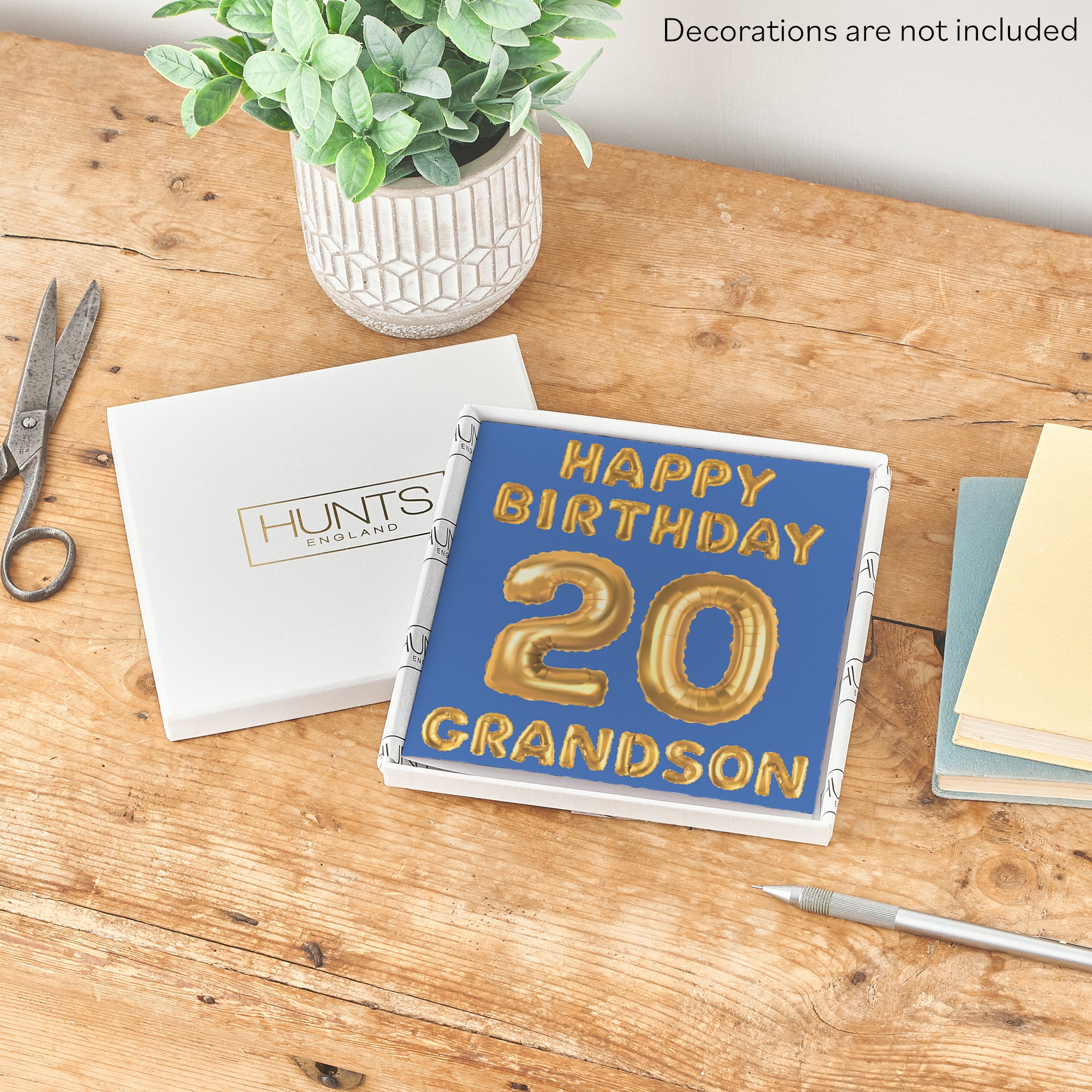 Boxed 20th Grandson Birthday Card Balloon - Default Title (B0D5RN2X6B)