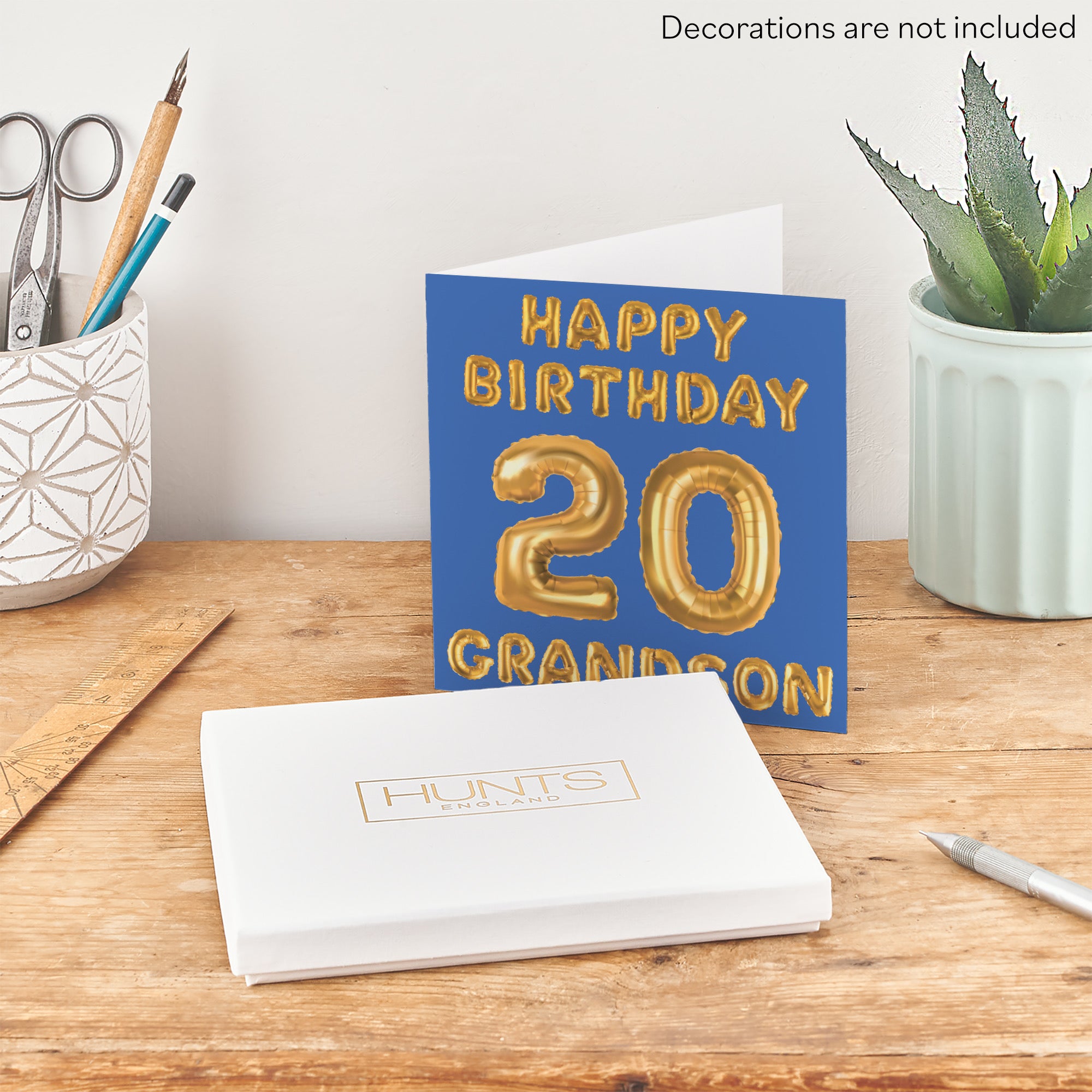 Boxed 20th Grandson Birthday Card Balloon - Default Title (B0D5RN2X6B)