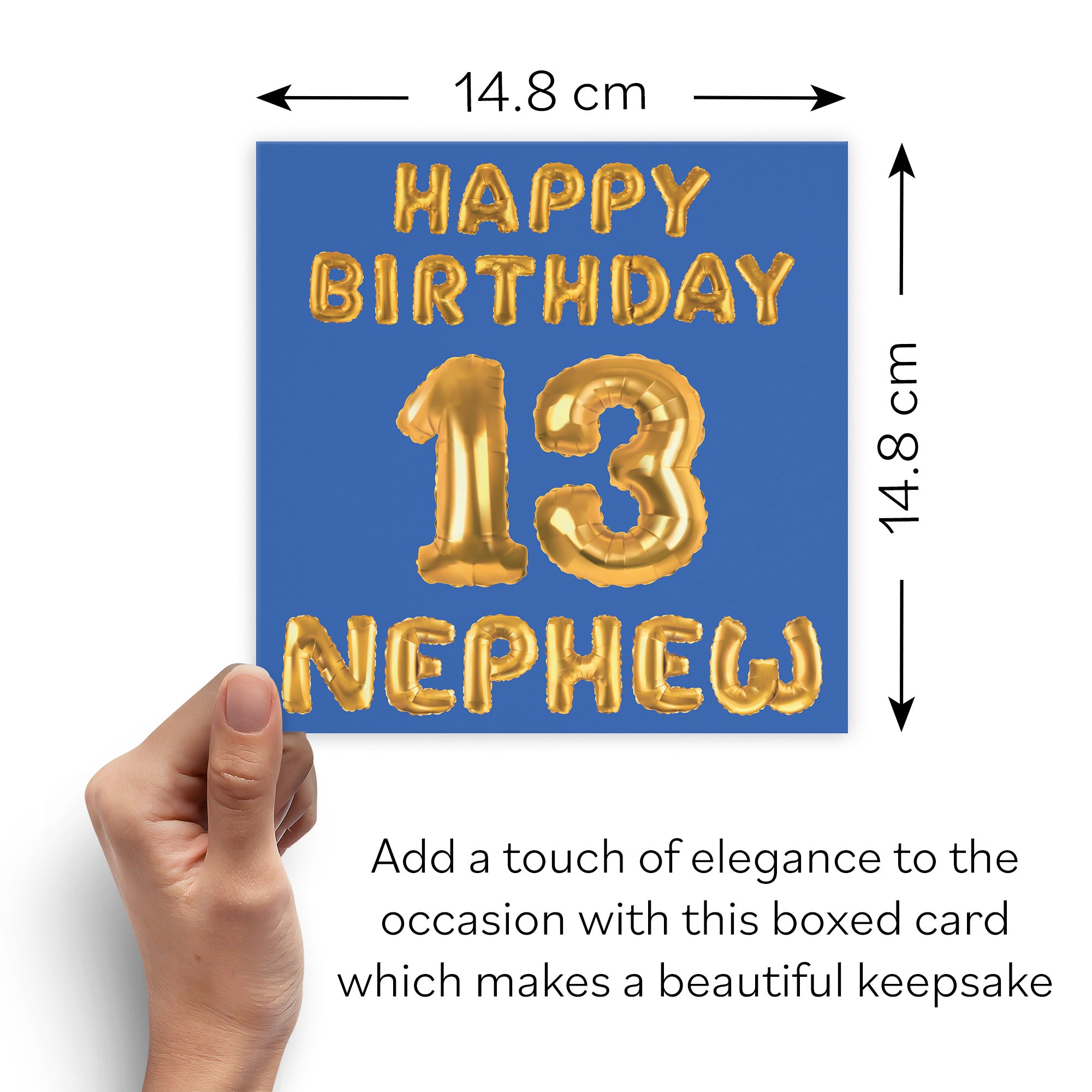 Boxed 13th Nephew Birthday Card Balloon - Default Title (B0D5RN3K57)