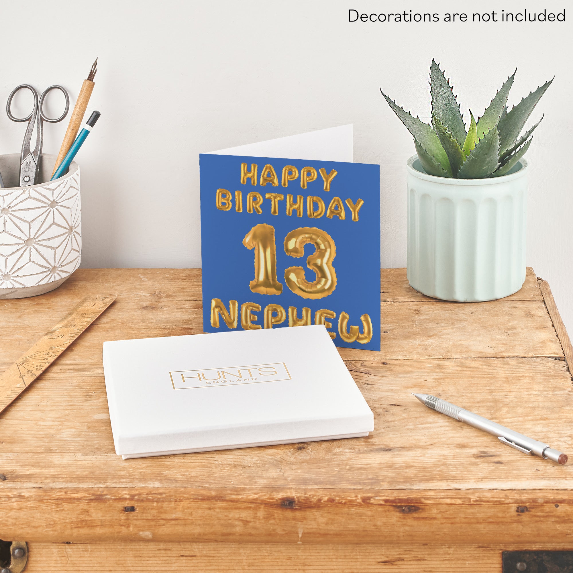 Boxed 13th Nephew Birthday Card Balloon - Default Title (B0D5RN3K57)