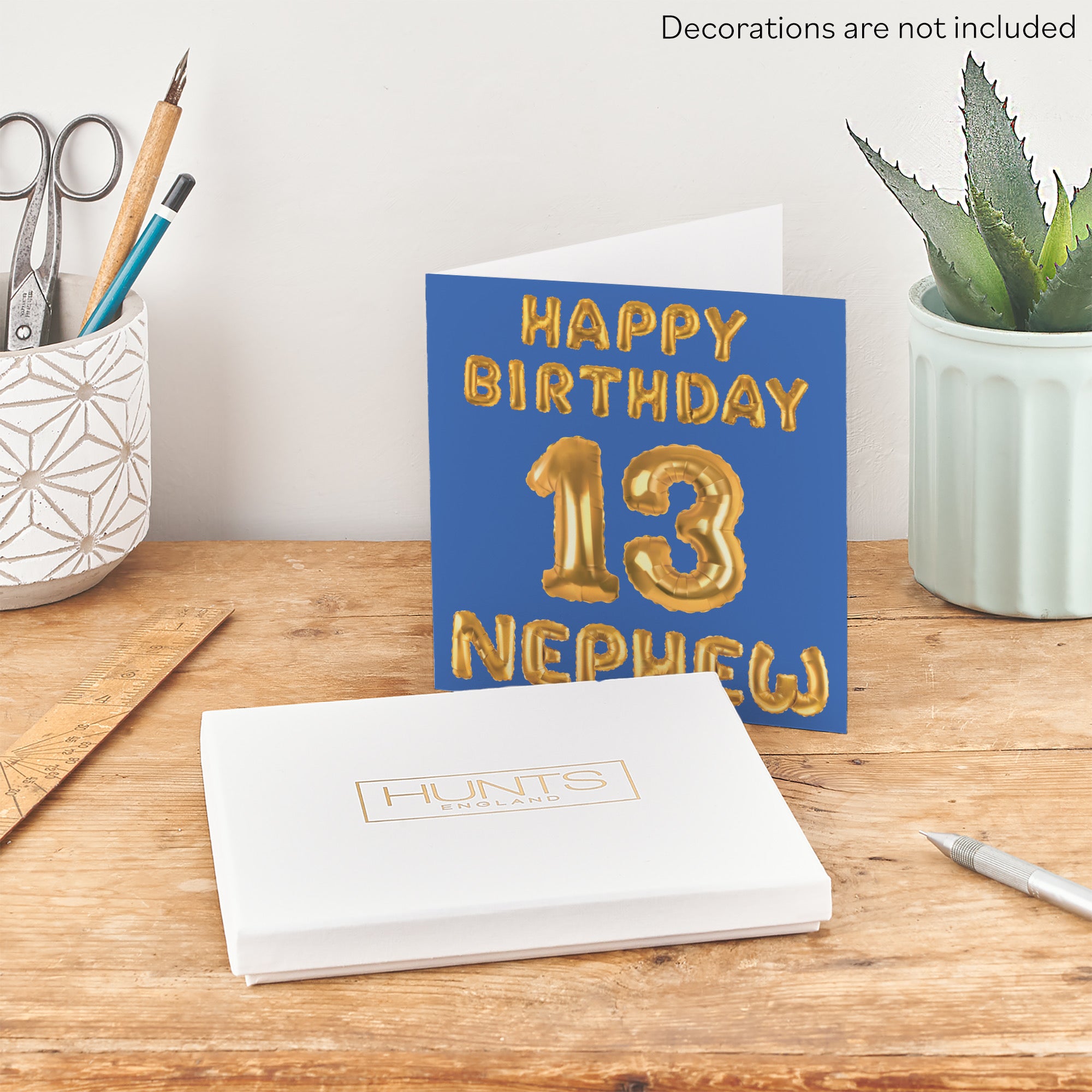 Boxed 13th Nephew Birthday Card Balloon - Default Title (B0D5RN3K57)