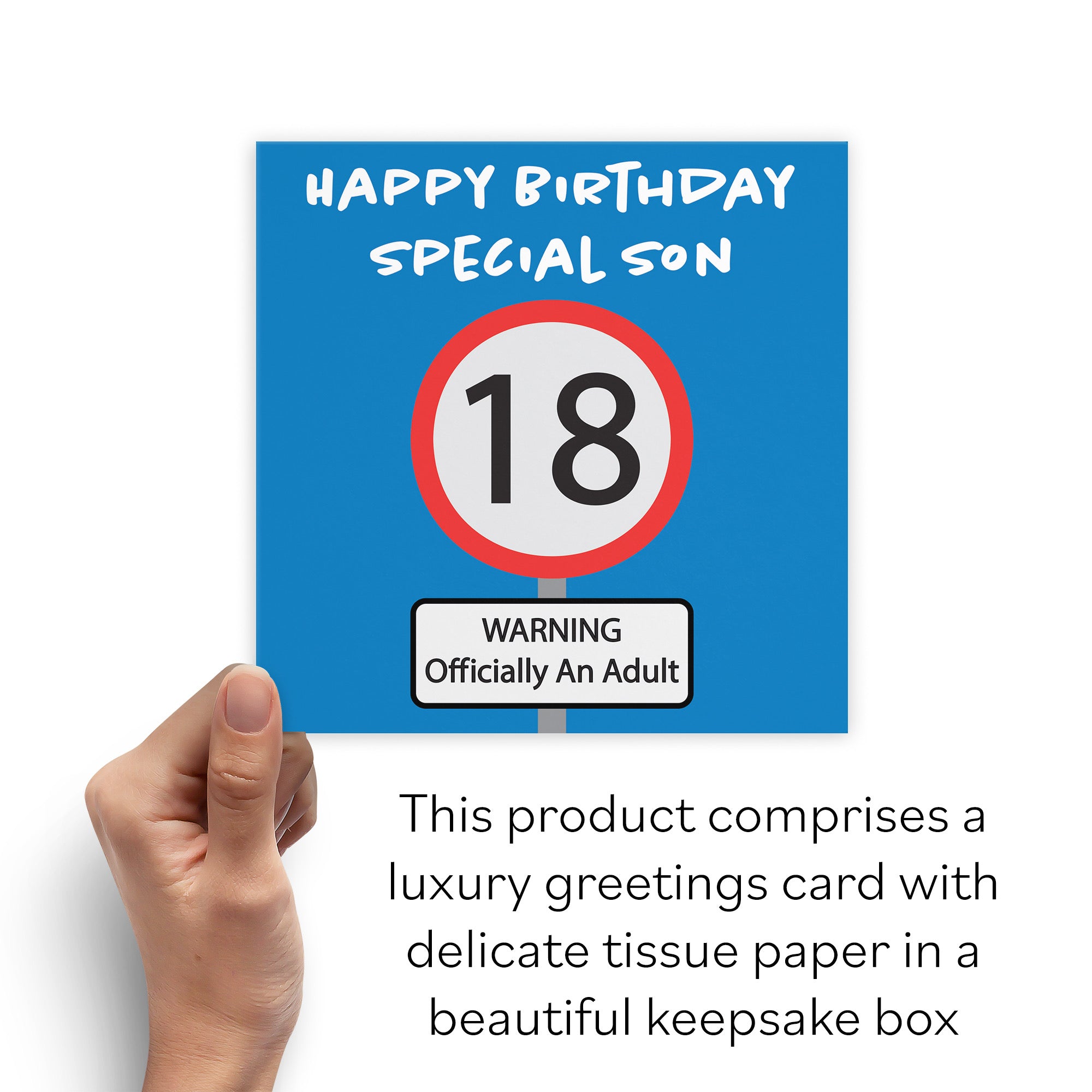 Boxed 18th Son Birthday Card Road Sign - Default Title (B0D5RN4912)