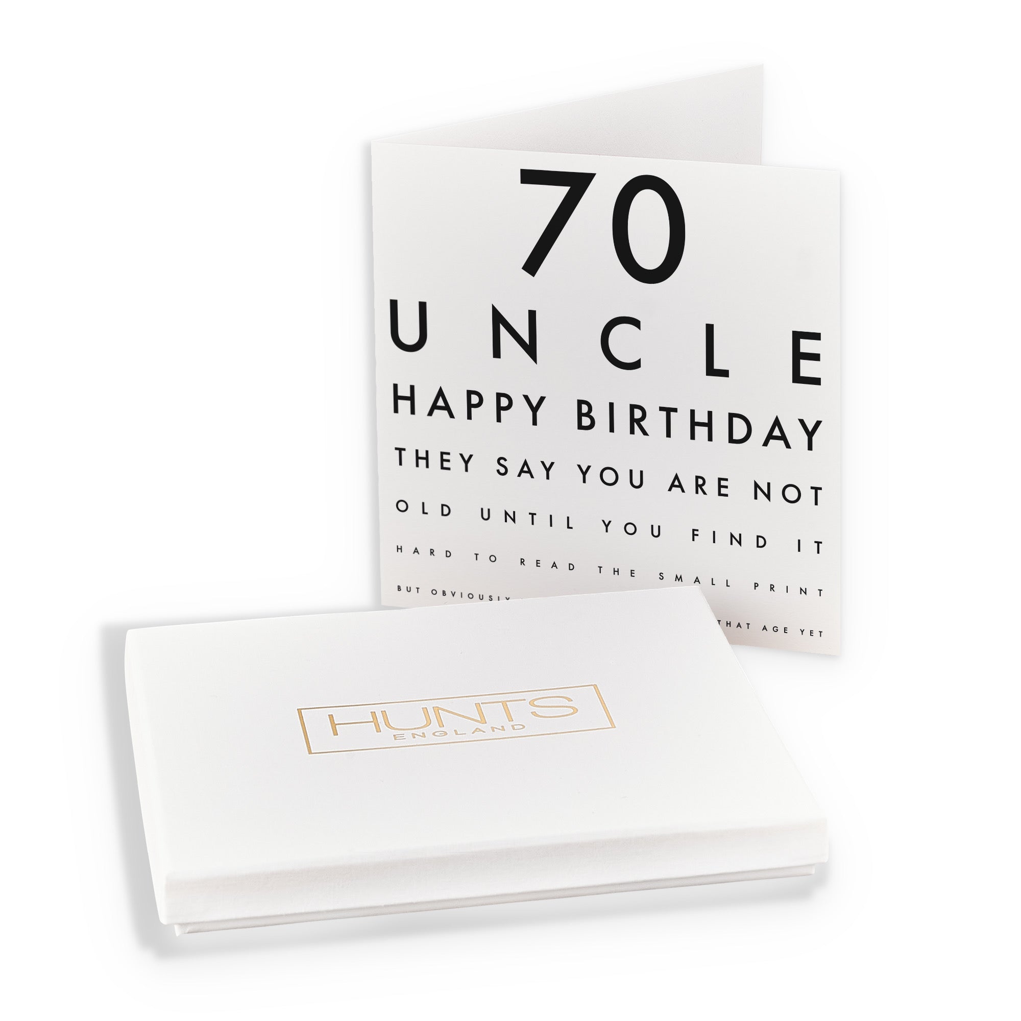 Boxed 70th Uncle Eye Sight Joke Birthday Card Letters - Default Title (B0D5RN49ZD)