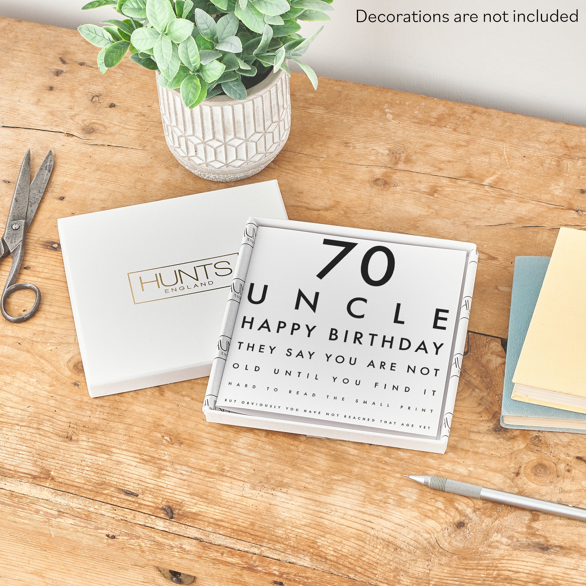 Boxed 70th Uncle Eye Sight Joke Birthday Card Letters - Default Title (B0D5RN49ZD)