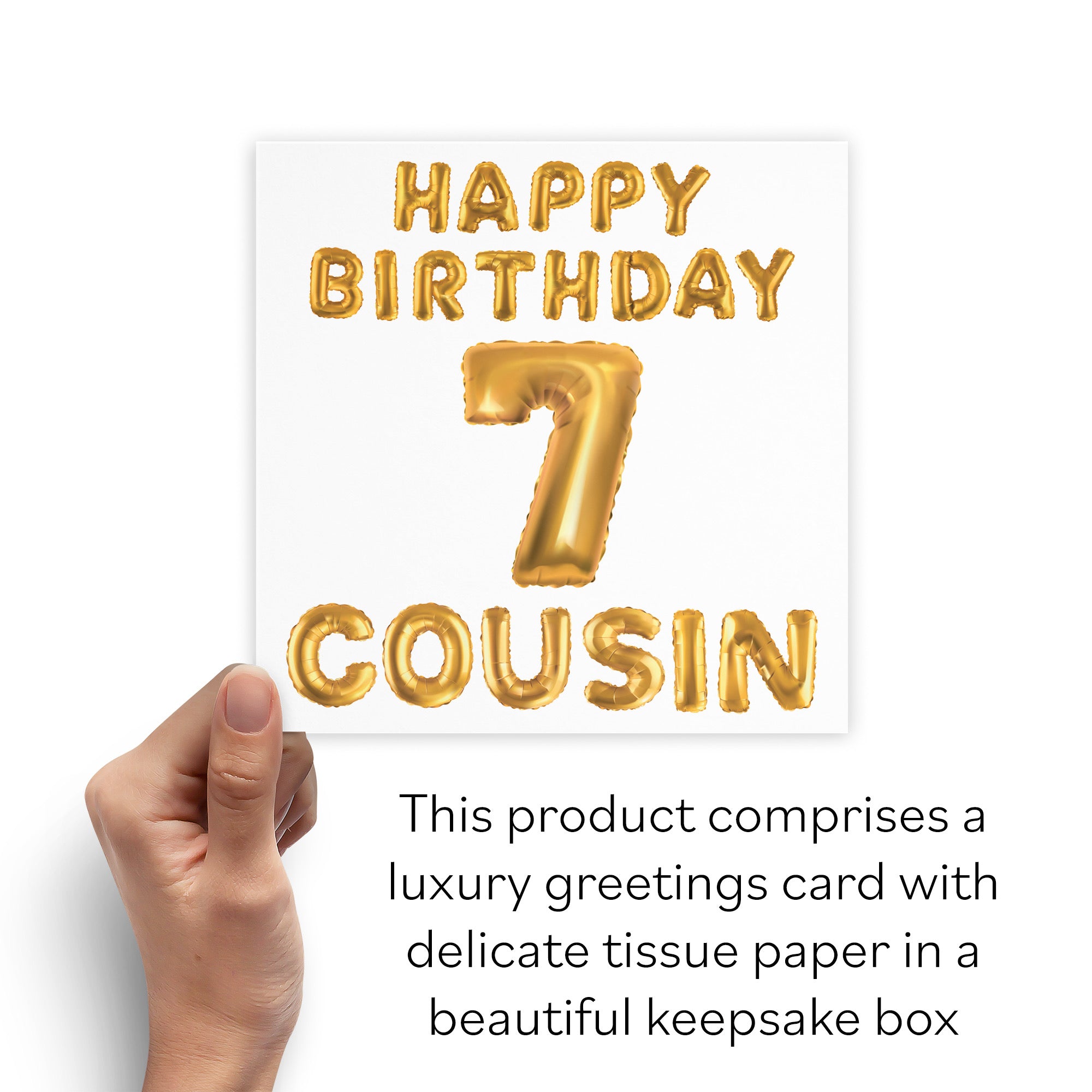 Boxed 7th Cousin Birthday Card Balloon - Default Title (B0D5RN6CMX)