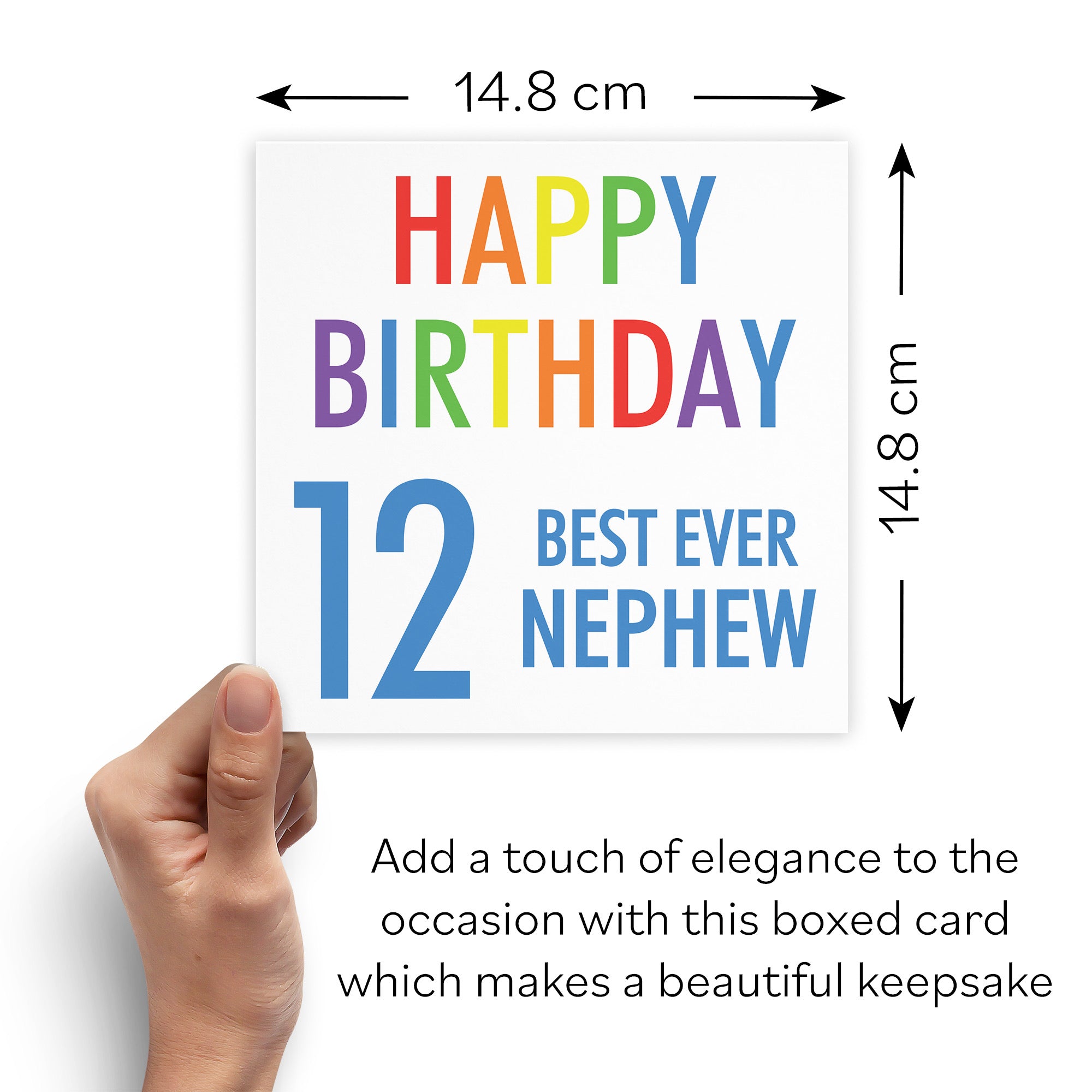 Boxed 12th Nephew Birthday Card Colourful - Default Title (B0D5RN79T7)