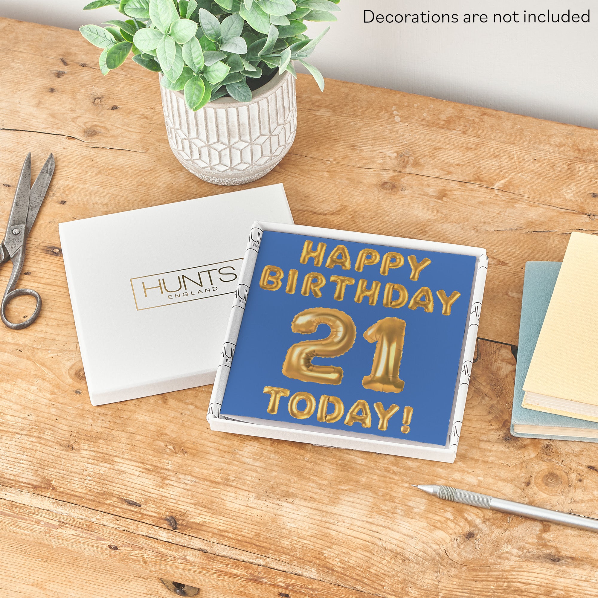 Boxed 21st Birthday Card Blue Balloon - Default Title (B0D5RN7JJ9)