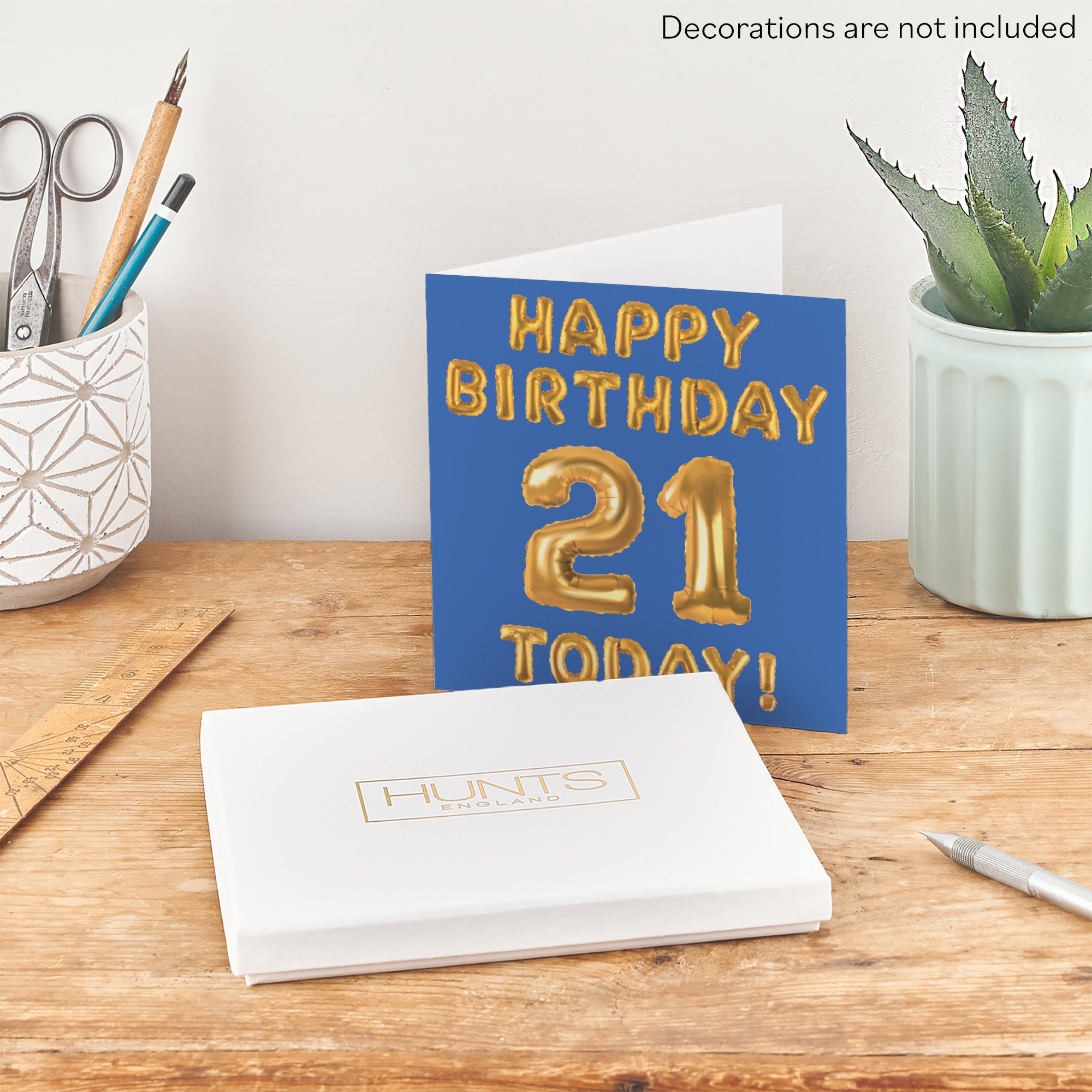 Boxed 21st Birthday Card Blue Balloon - Default Title (B0D5RN7JJ9)