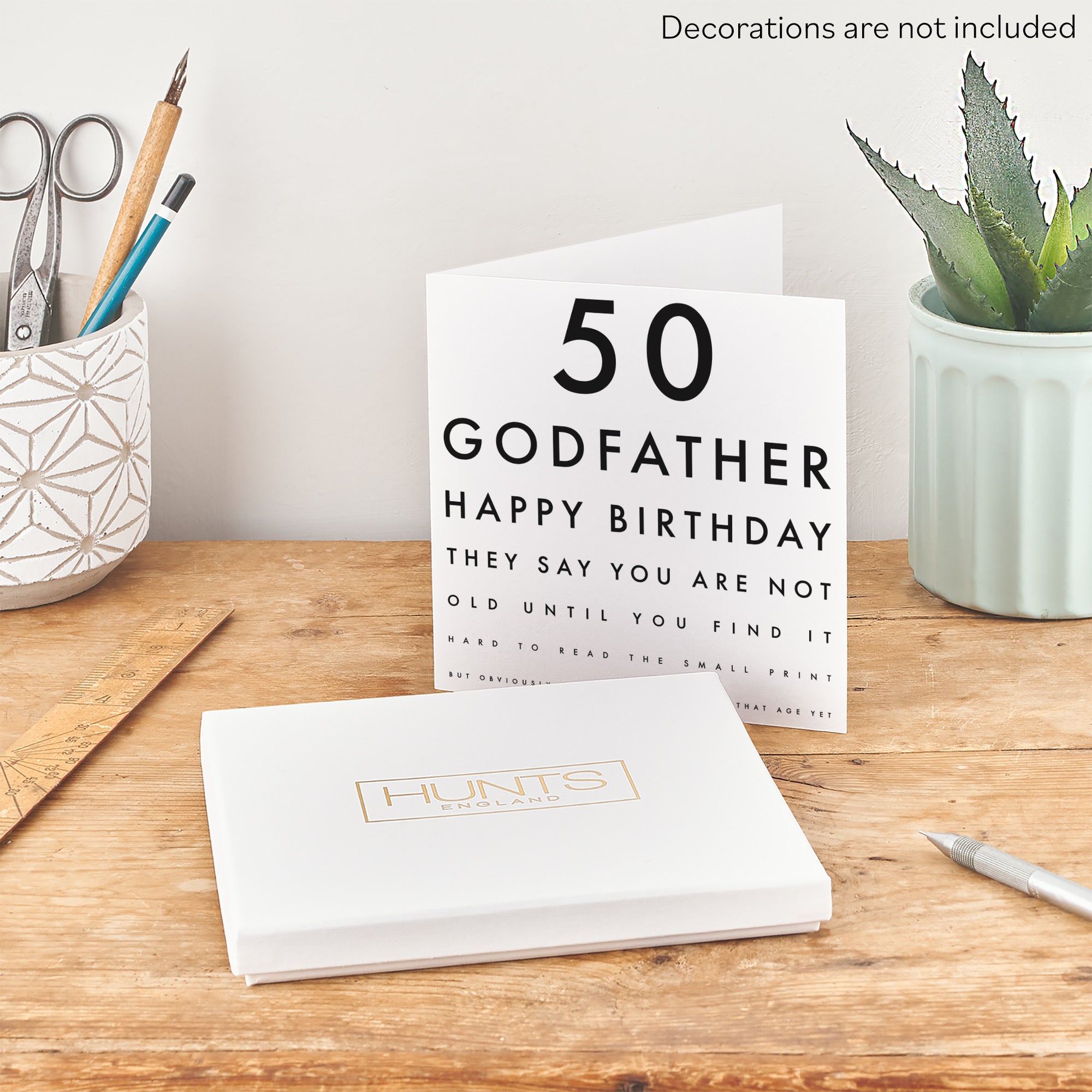 Boxed 50th Godfather Eye Sight Joke Birthday Card Letters - Default Title (B0D5RN7MBY)