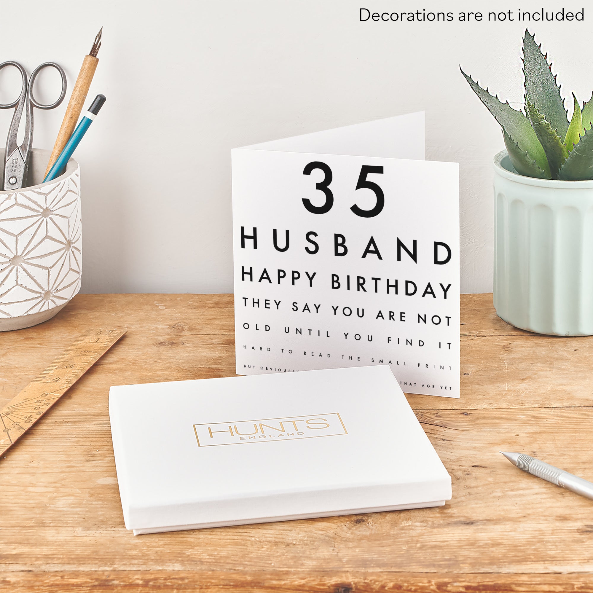 Boxed 35th Husband Eye Sight Joke Birthday Card Letters - Default Title (B0D5RN8FFK)