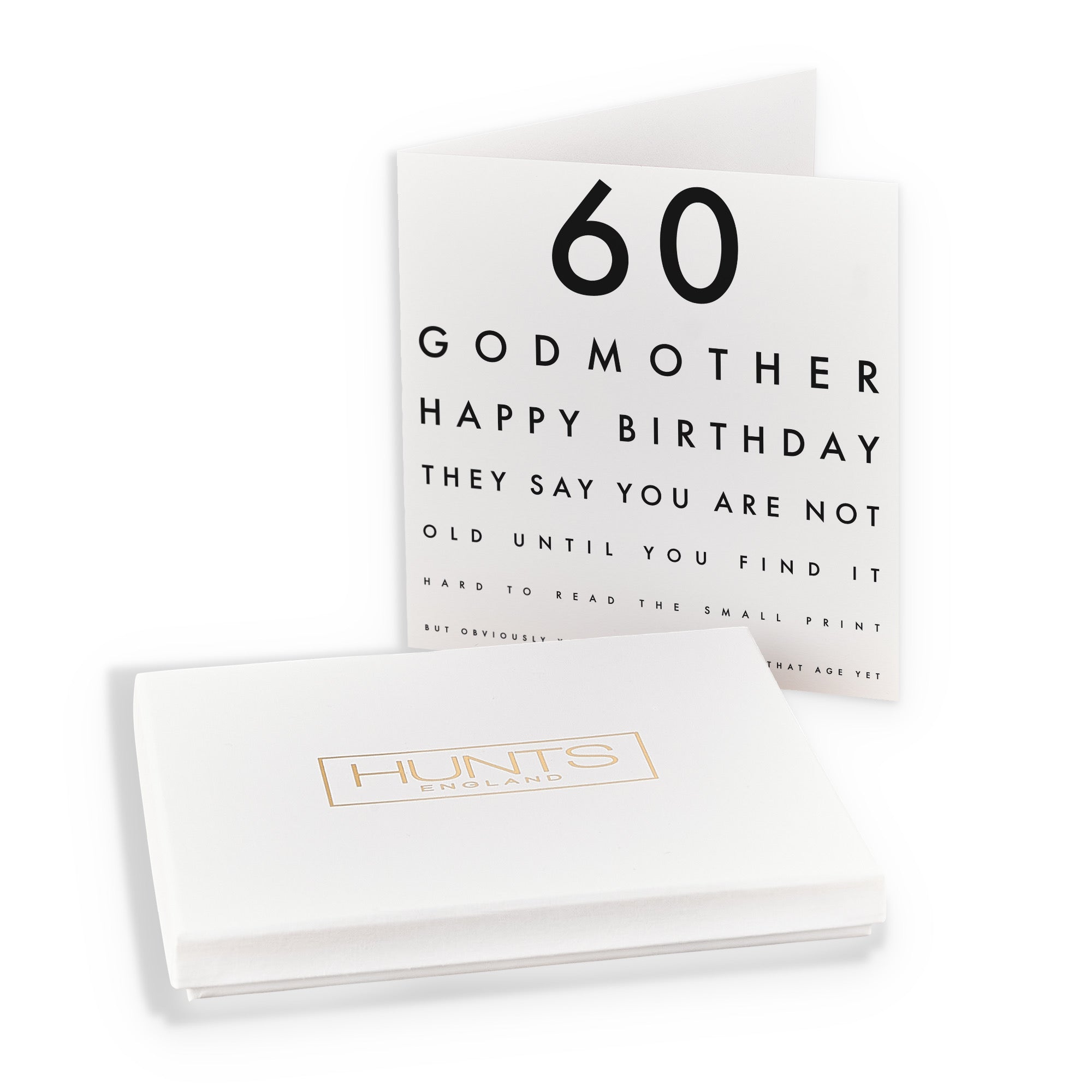 Boxed 60th Godmother Funny Eye Sight Birthday Card Letters - Default Title (B0D5RN8FFM)