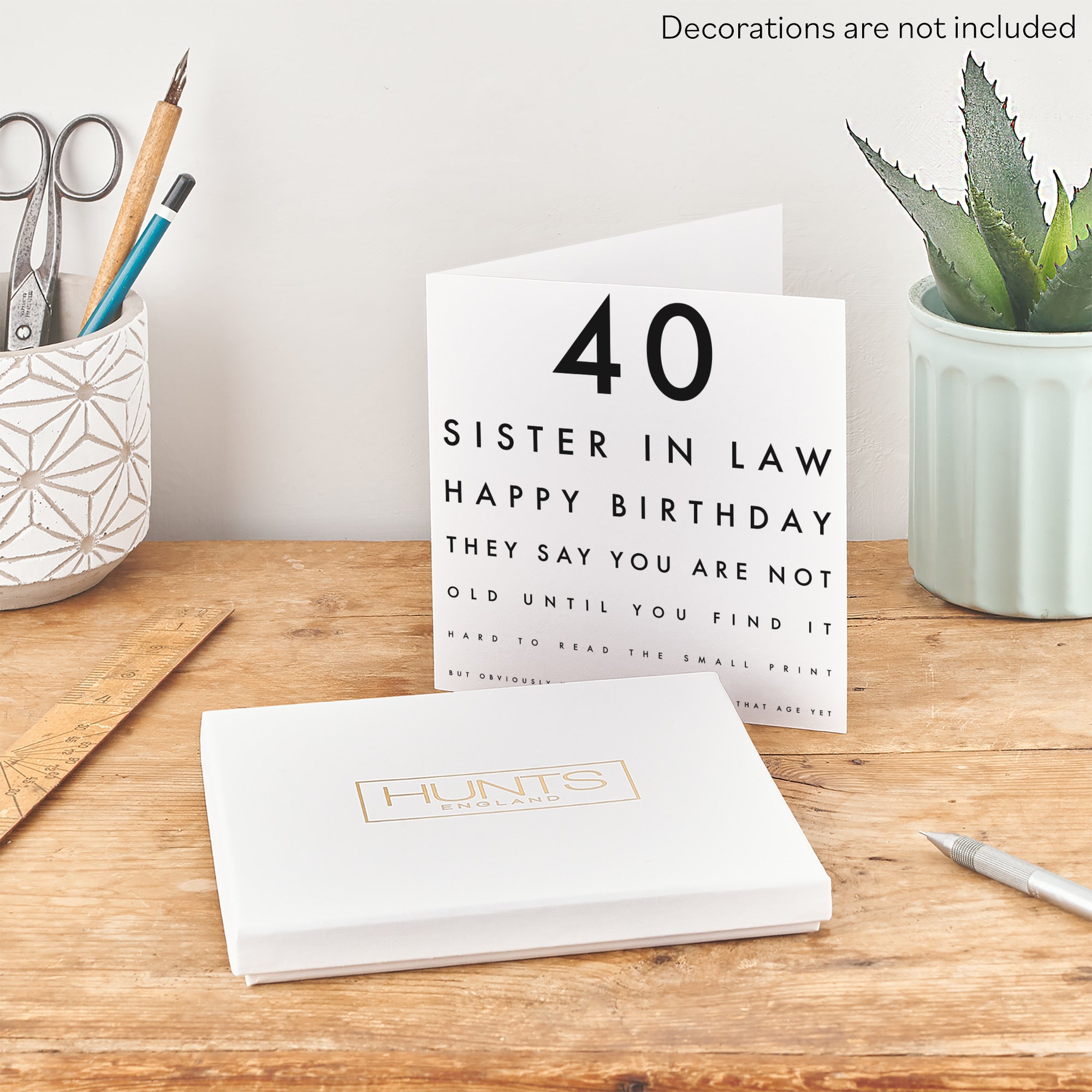 Boxed 40th Sister In Law Funny Eye Sight Birthday Card Letters - Default Title (B0D5RN8KWW)