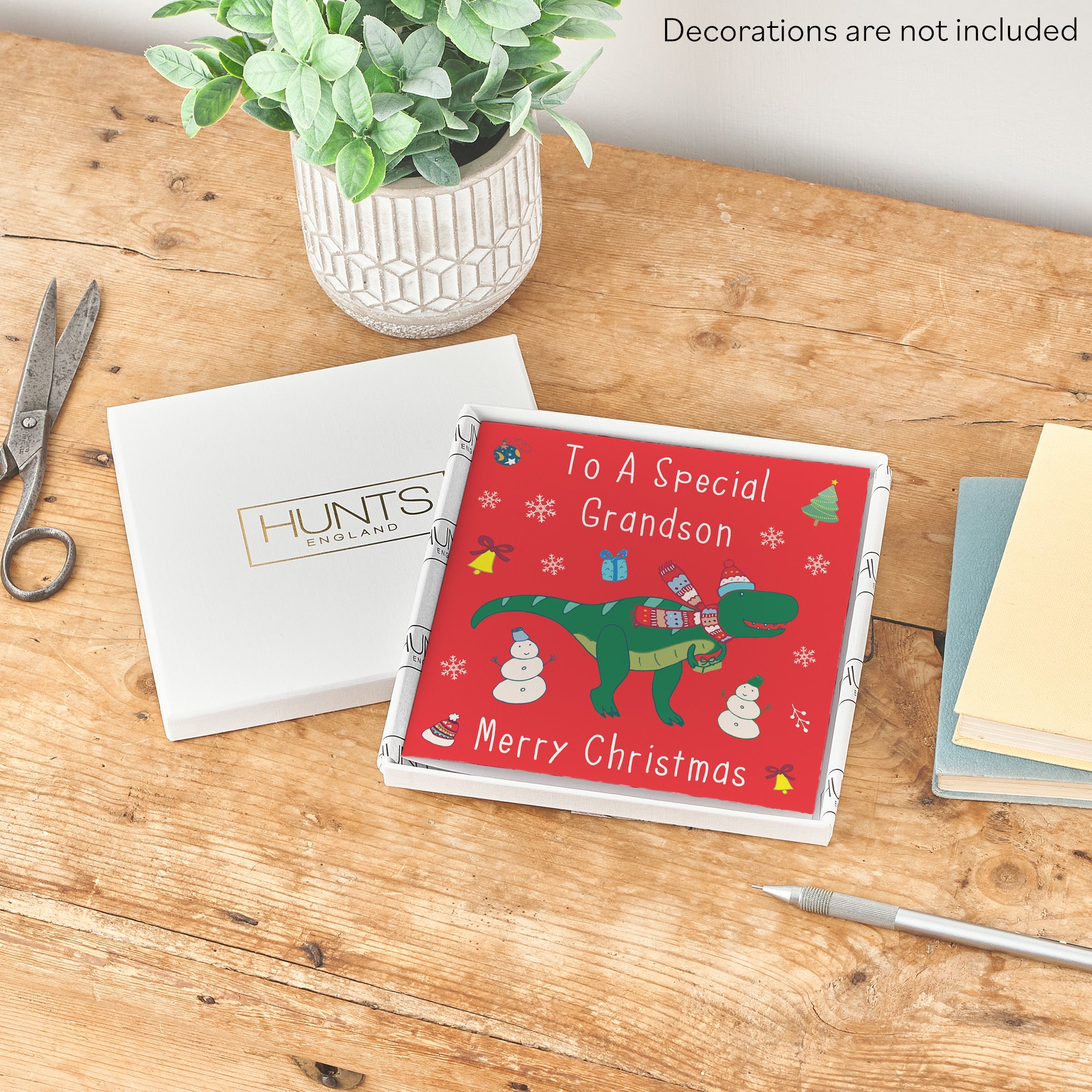 Boxed Grandson Dinosaur Christmas Card - Default Title (B0D5RN9P41)