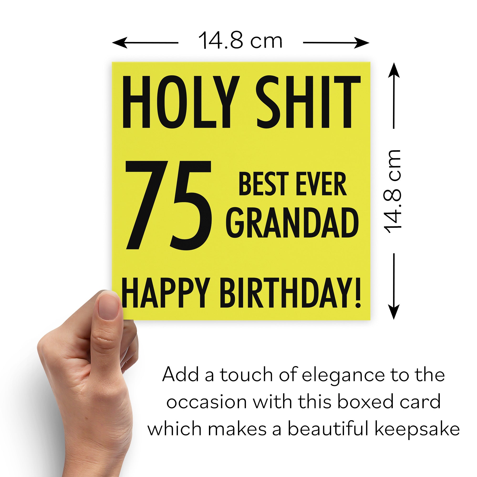 Boxed 75th Grandad Birthday Card Holy Shit - Default Title (B0D5RNBJB8)