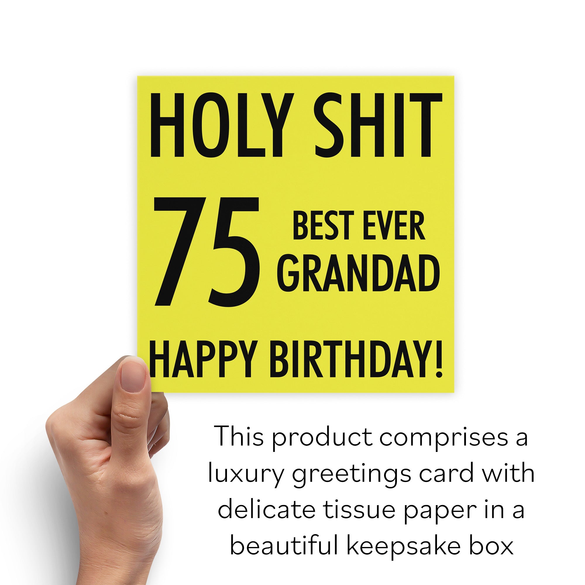 Boxed 75th Grandad Birthday Card Holy Shit - Default Title (B0D5RNBJB8)