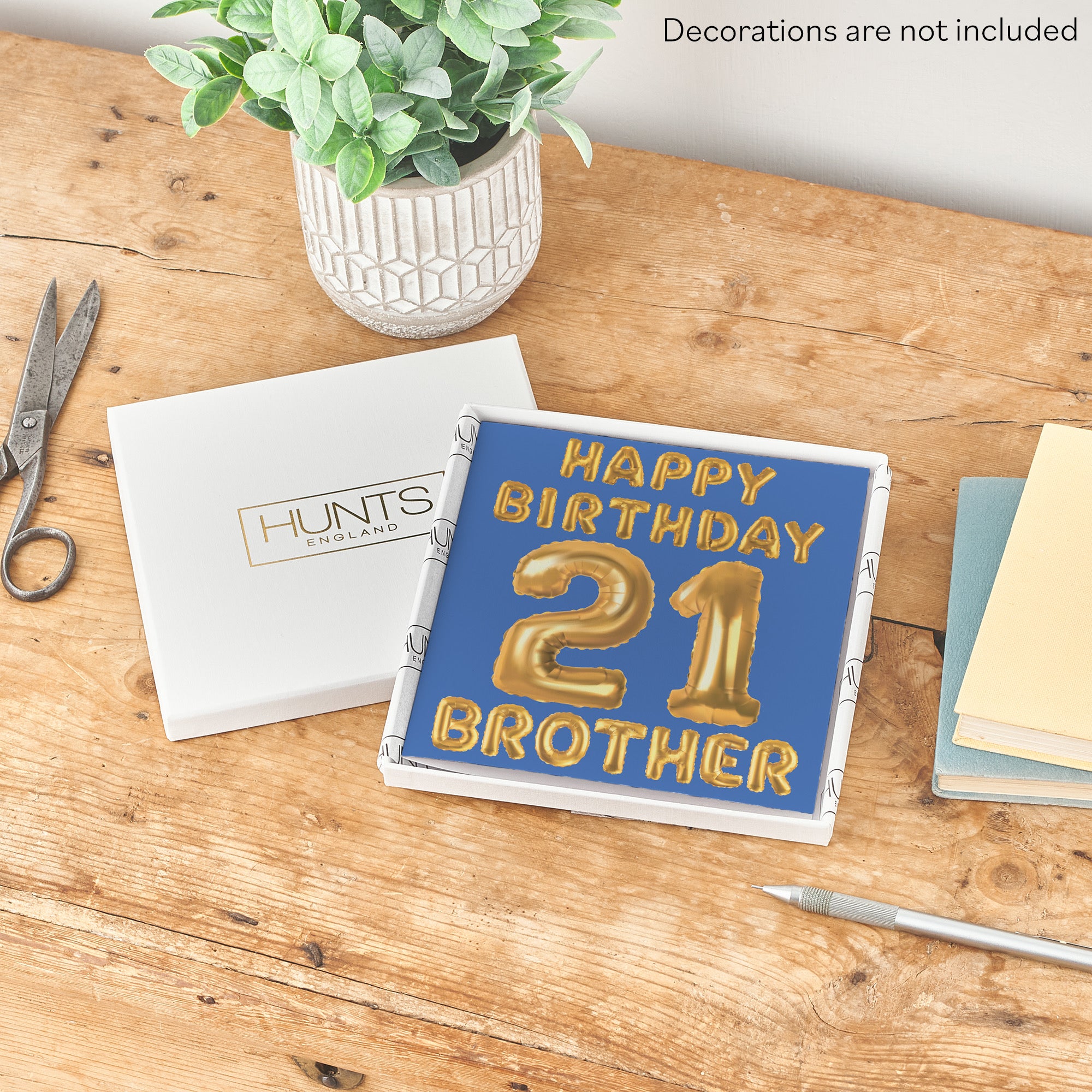 Boxed 21st Brother Birthday Card Balloon - Default Title (B0D5RNDH95)