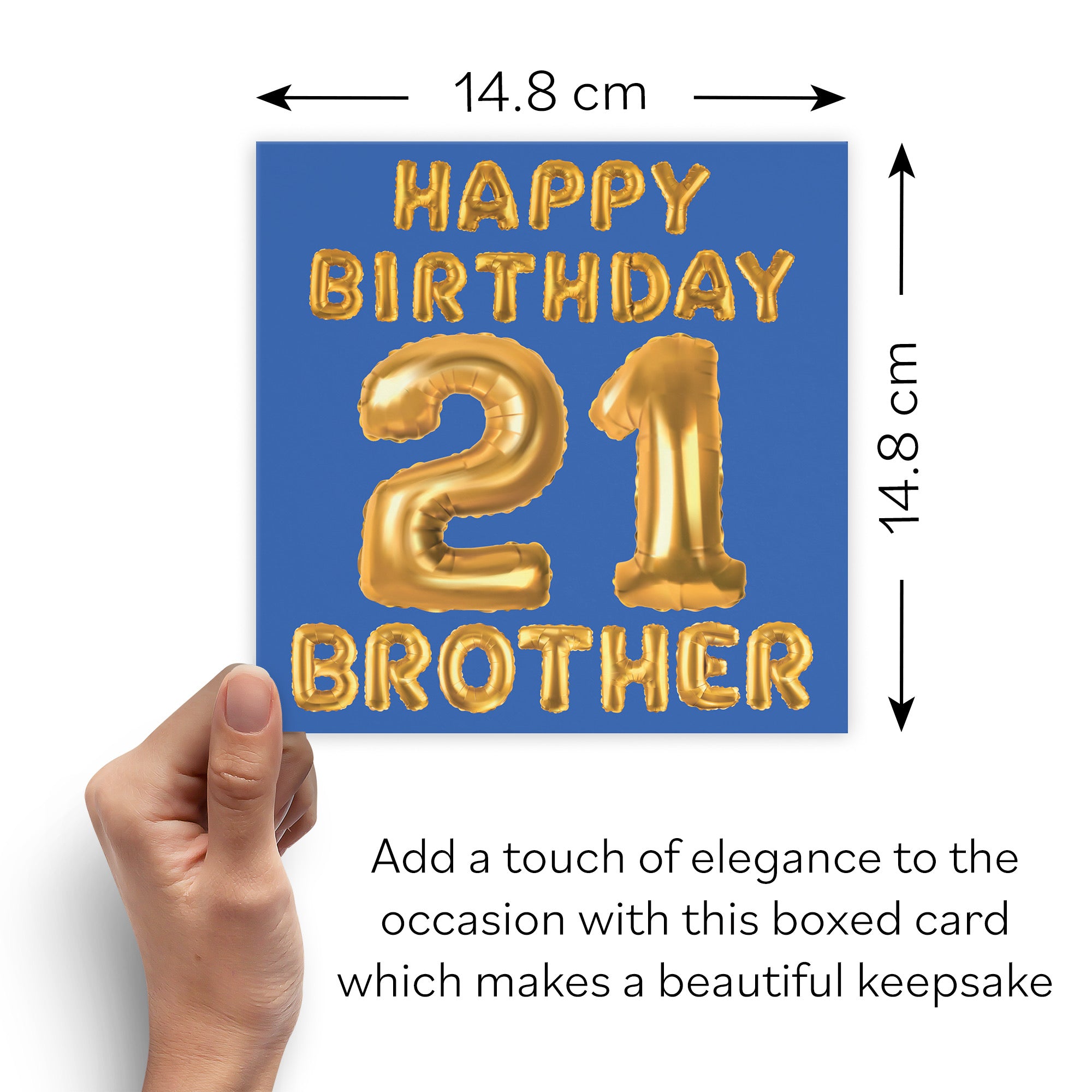 Boxed 21st Brother Birthday Card Balloon - Default Title (B0D5RNDH95)