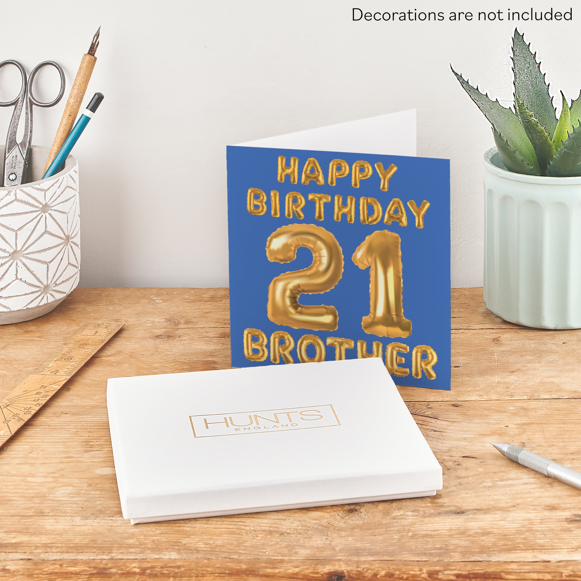 Boxed 21st Brother Birthday Card Balloon - Default Title (B0D5RNDH95)