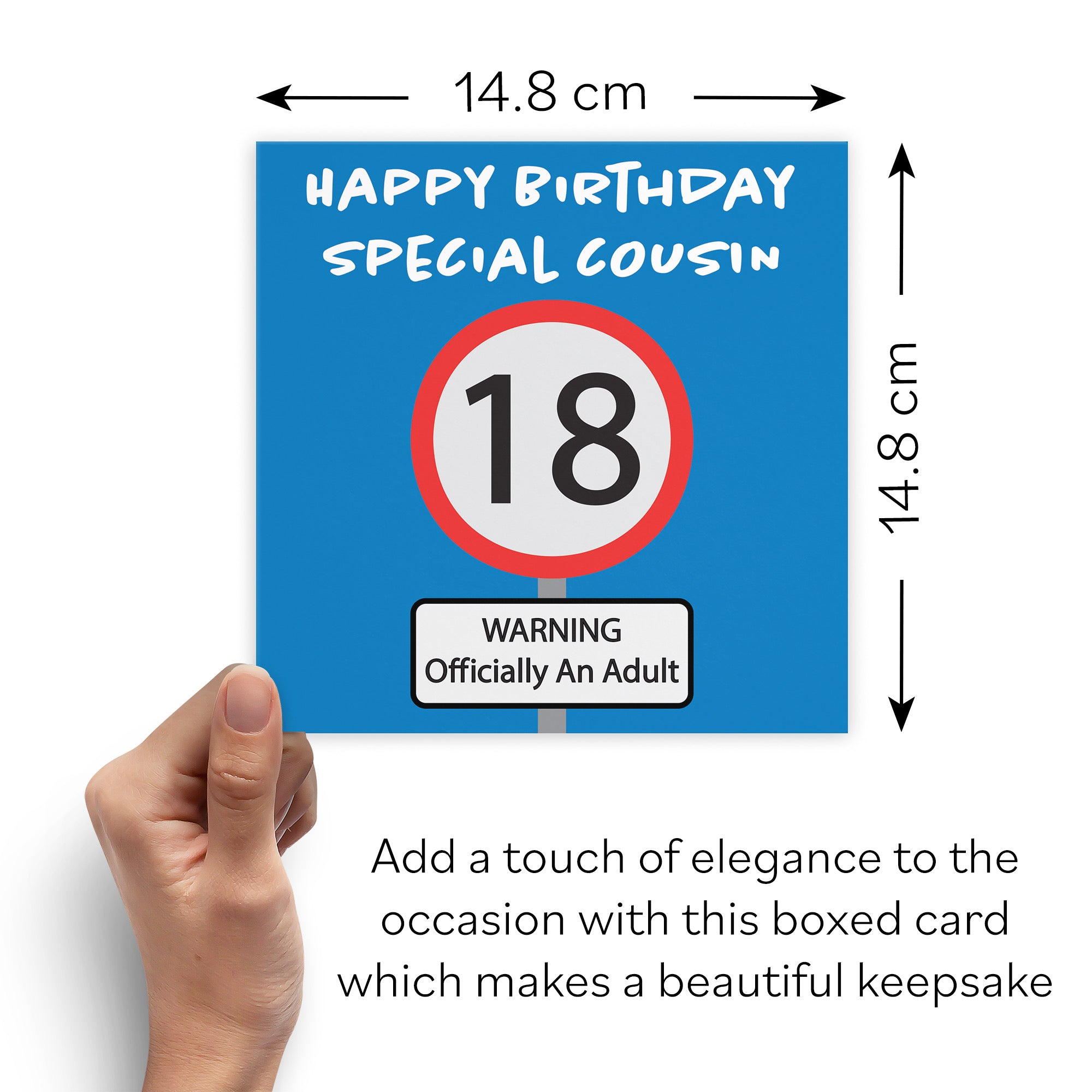 Boxed 18th Cousin Birthday Card Road Sign - Default Title (B0D5RNDH9N)