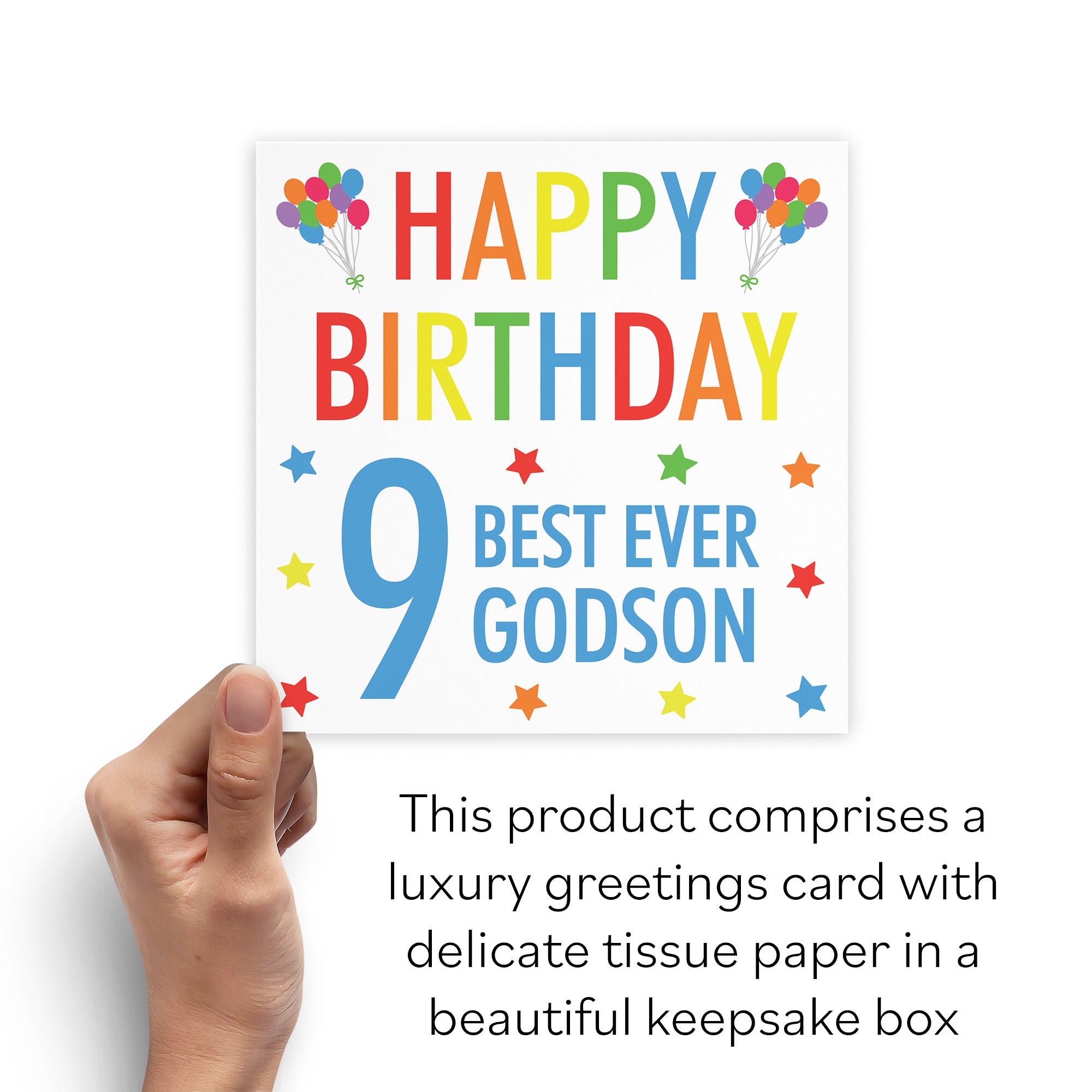 Boxed 9th Godson Birthday Card Colourful - Default Title (B0D5RNF8DJ)