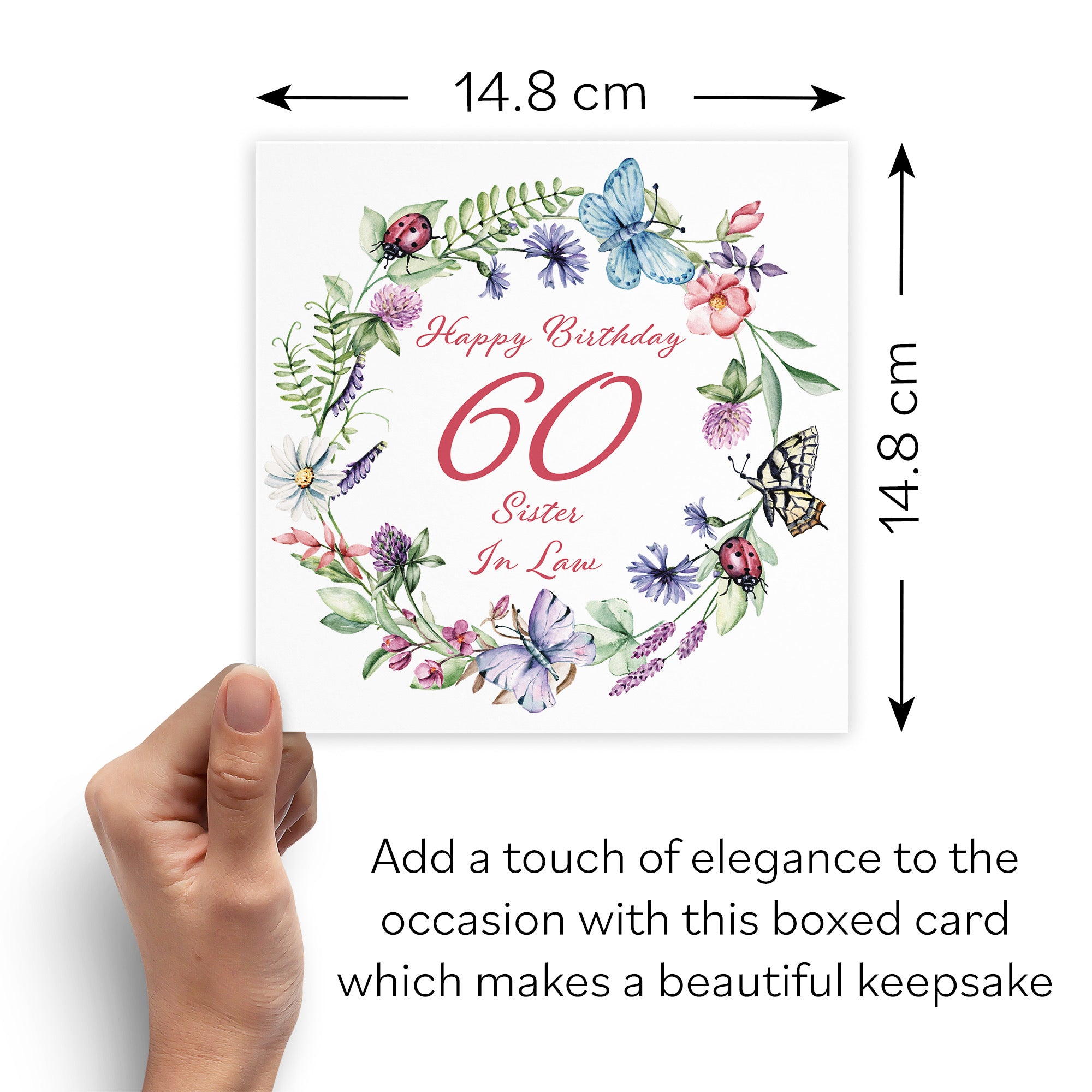 Boxed 60th Sister In Law Birthday Card Meadow - Default Title (B0D5RNH152)