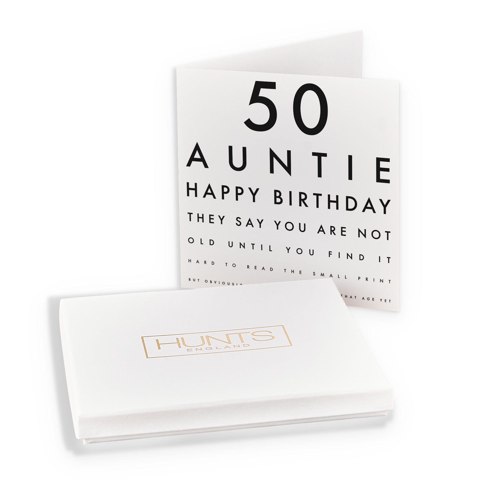 Boxed 50th Auntie Eye Sight Joke Birthday Card Letters - Default Title (B0D5RNJWDZ)