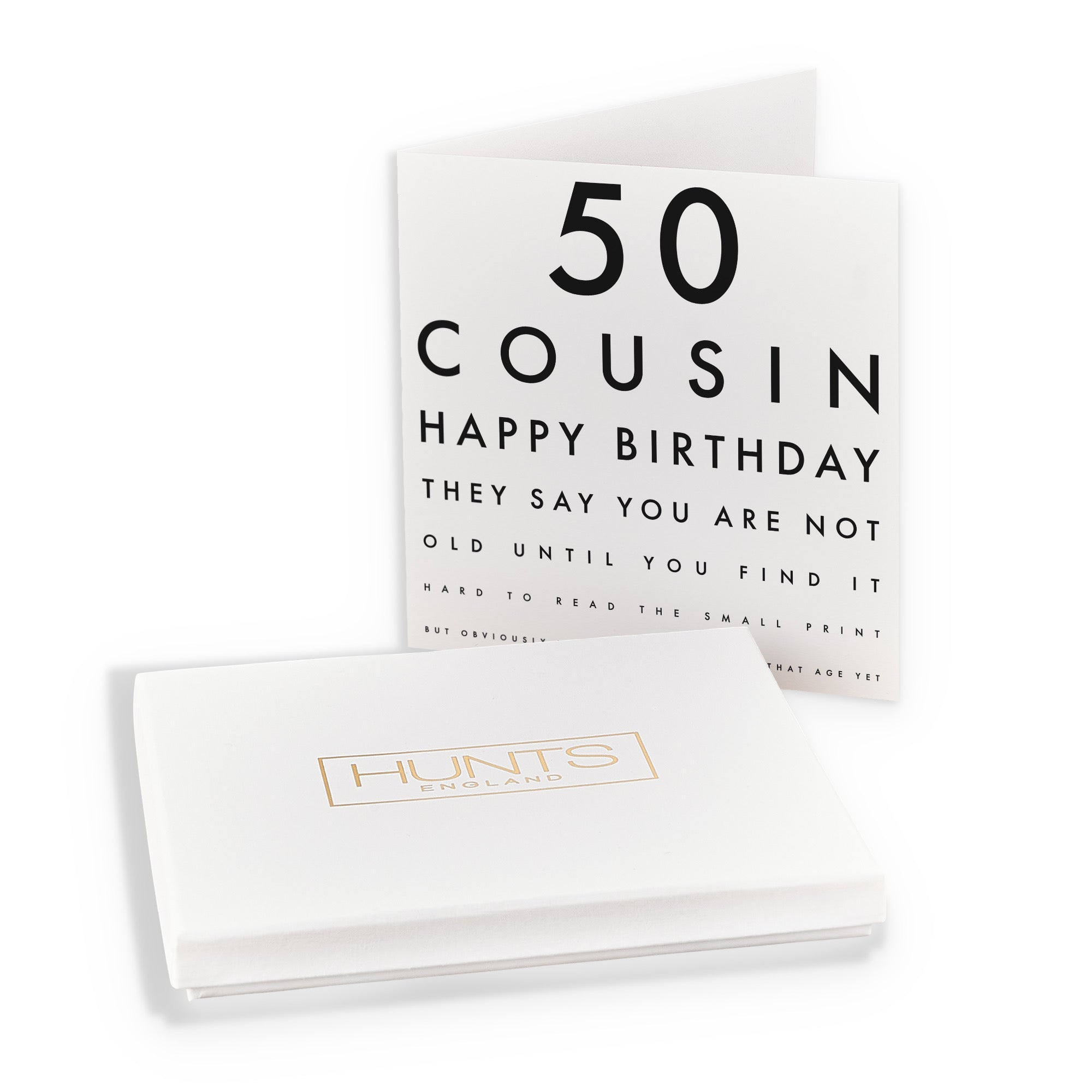 Boxed 50th Cousin Eye Sight Joke Birthday Card Letters - Default Title (B0D5RNJWWD)