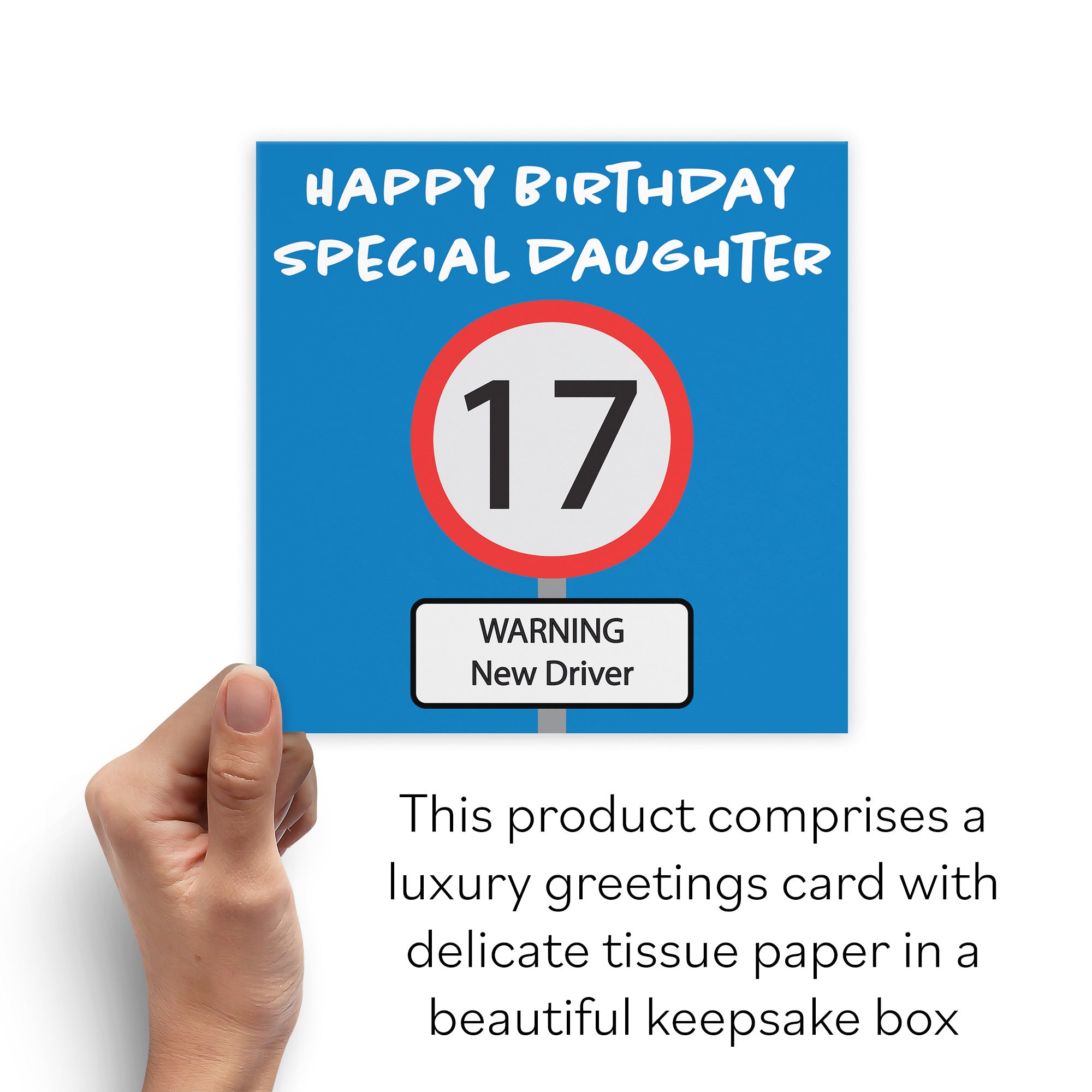 Boxed 17th Daughter Birthday Card Road Sign - Default Title (B0D5RNKTTV)