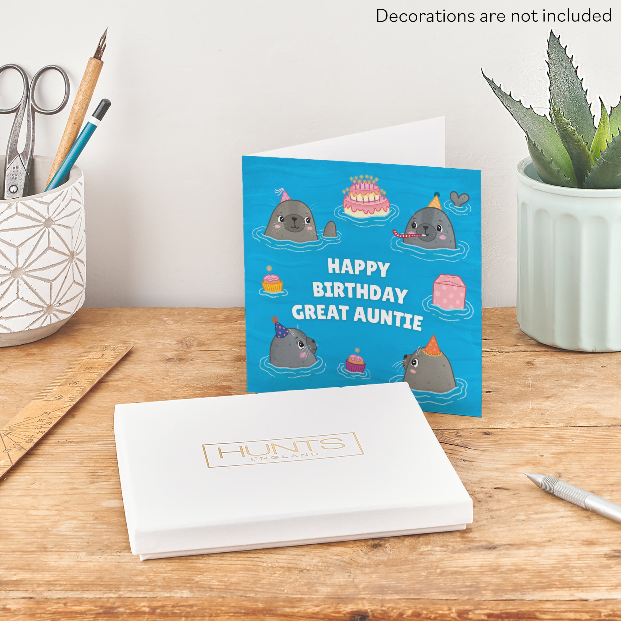 Boxed Great Auntie Cute Seals Birthday Card Ocean - Default Title (B0D5RNMNXG)