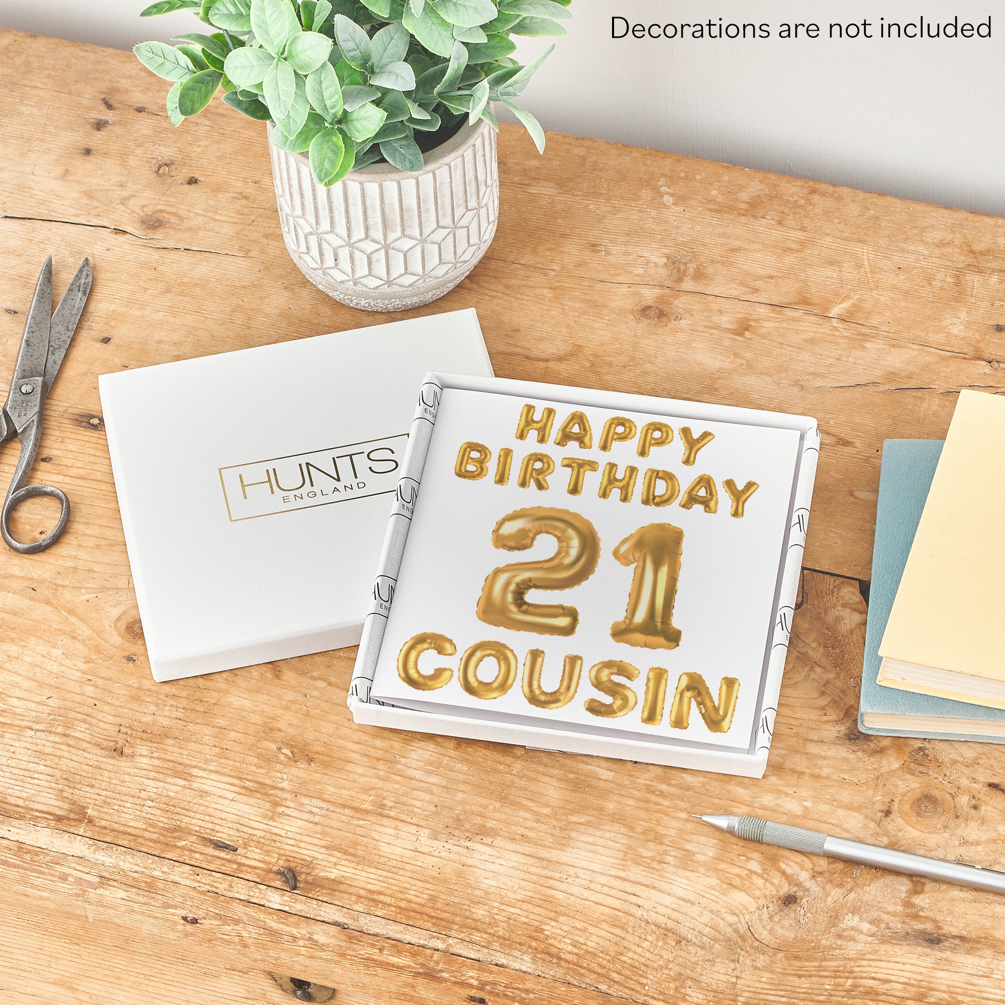 Boxed 21st Cousin Birthday Card Balloon - Default Title (B0D5RNPMH9)