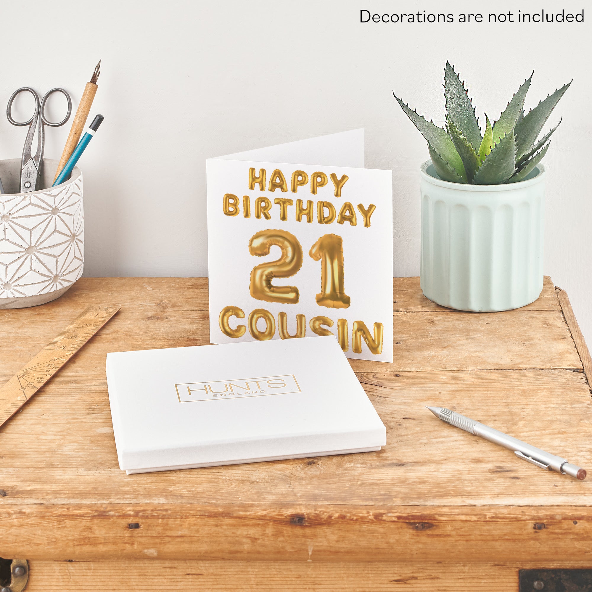 Boxed 21st Cousin Birthday Card Balloon - Default Title (B0D5RNPMH9)