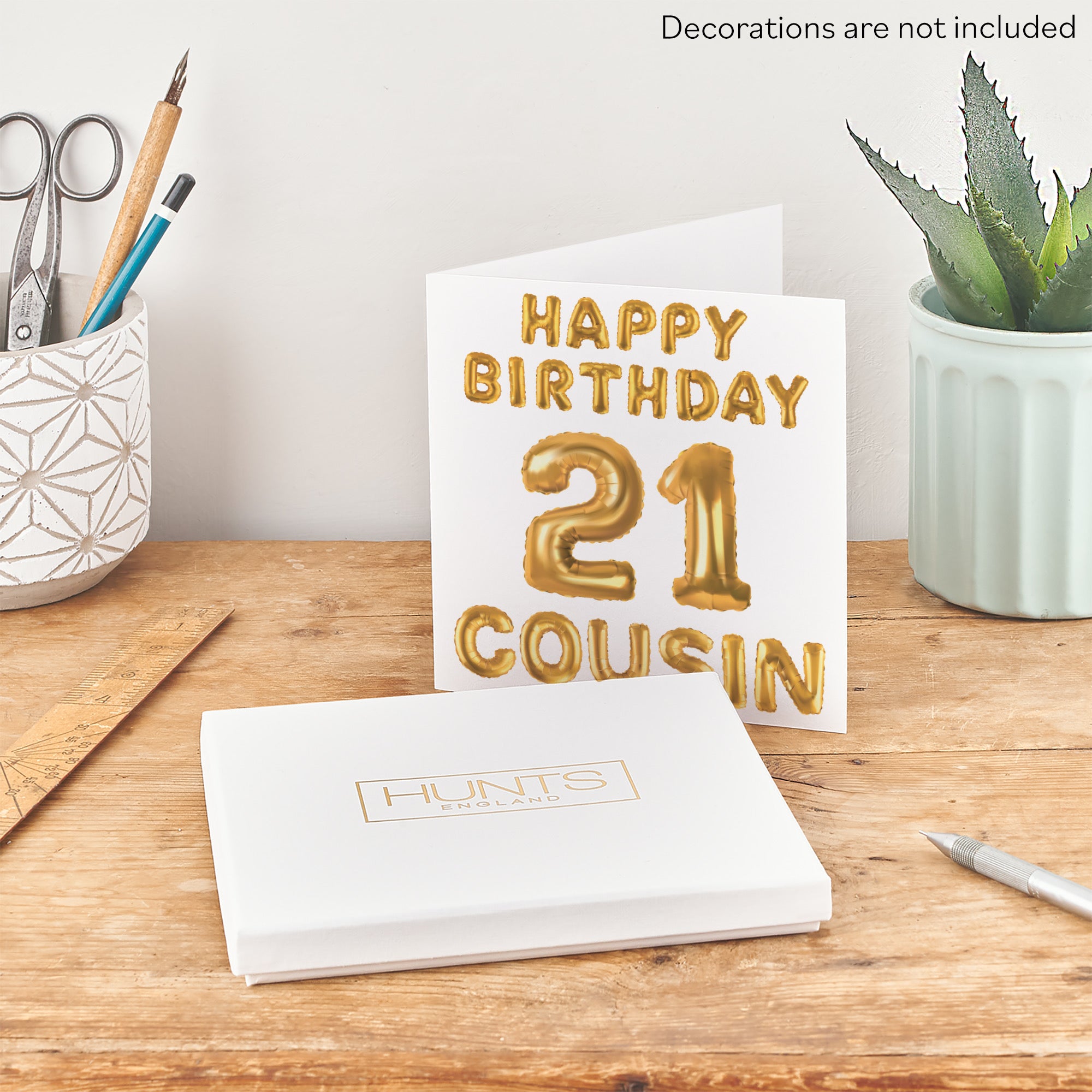 Boxed 21st Cousin Birthday Card Balloon - Default Title (B0D5RNPMH9)