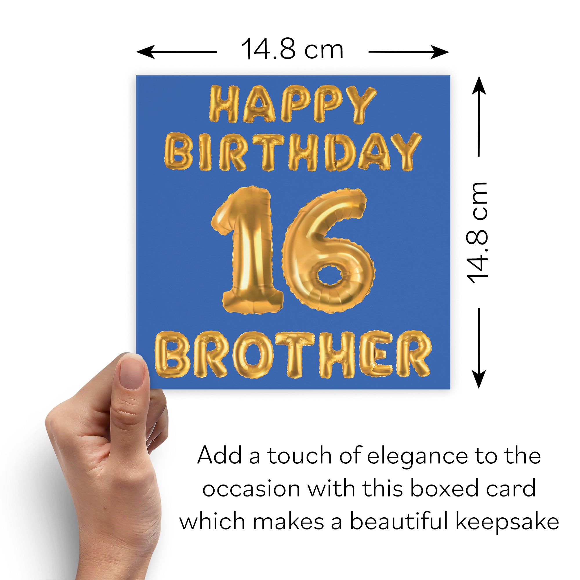 Boxed 16th Brother Birthday Card Balloon - Default Title (B0D5RNQLZX)